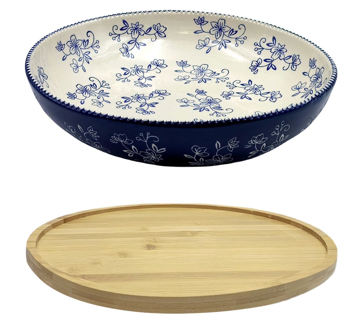 Temp-tations Floral Lace 13" Lazy Susan with 4-qt Bowl