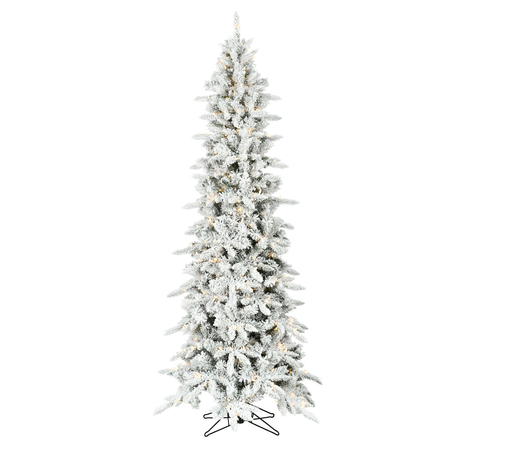 Fraser Hill Farm 9 Ft. Slim Mountain Pine Flocked Christmas Tr