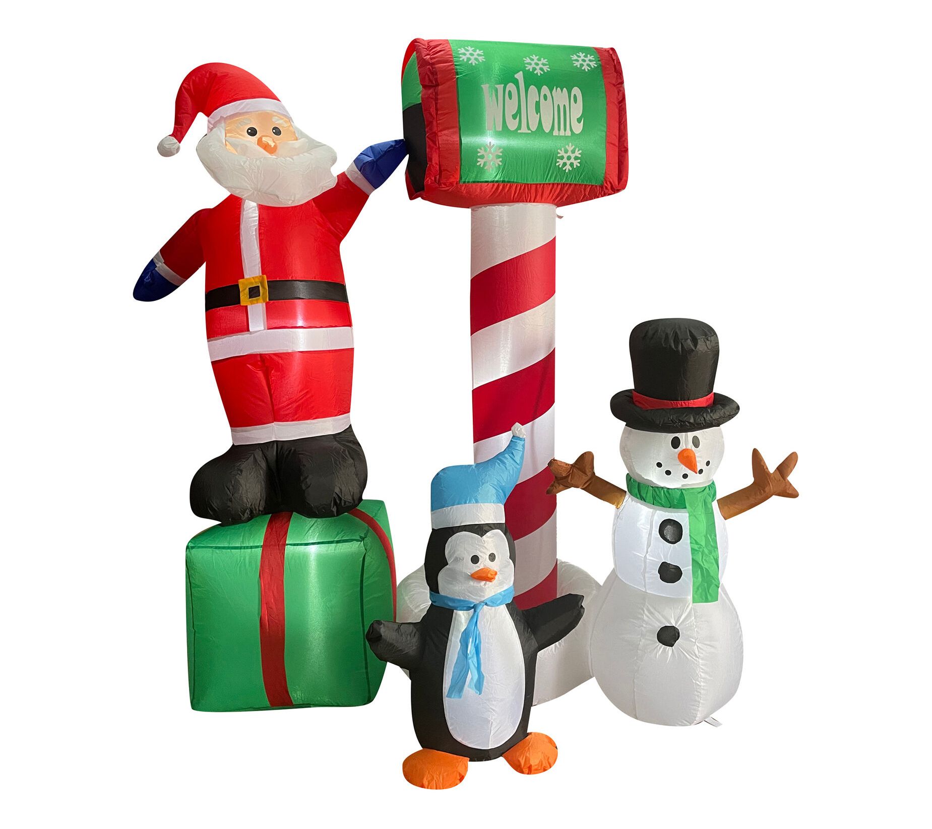 Fraser Hill Farm 6-Ft. Tall Welcome Mailbox with Santa, Snowma