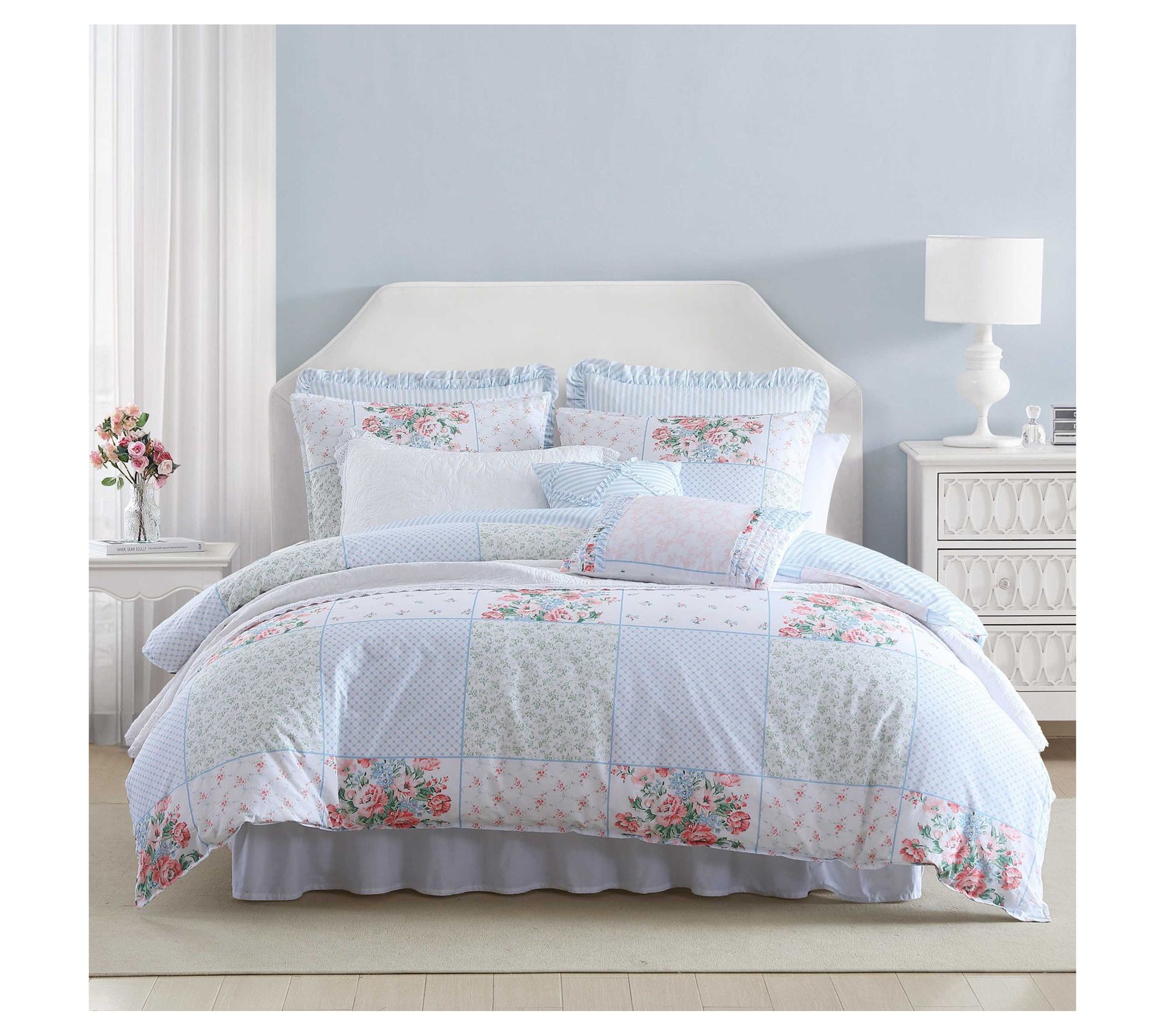 Laura Ashley Hope Patchwork King Duvet Cover Set