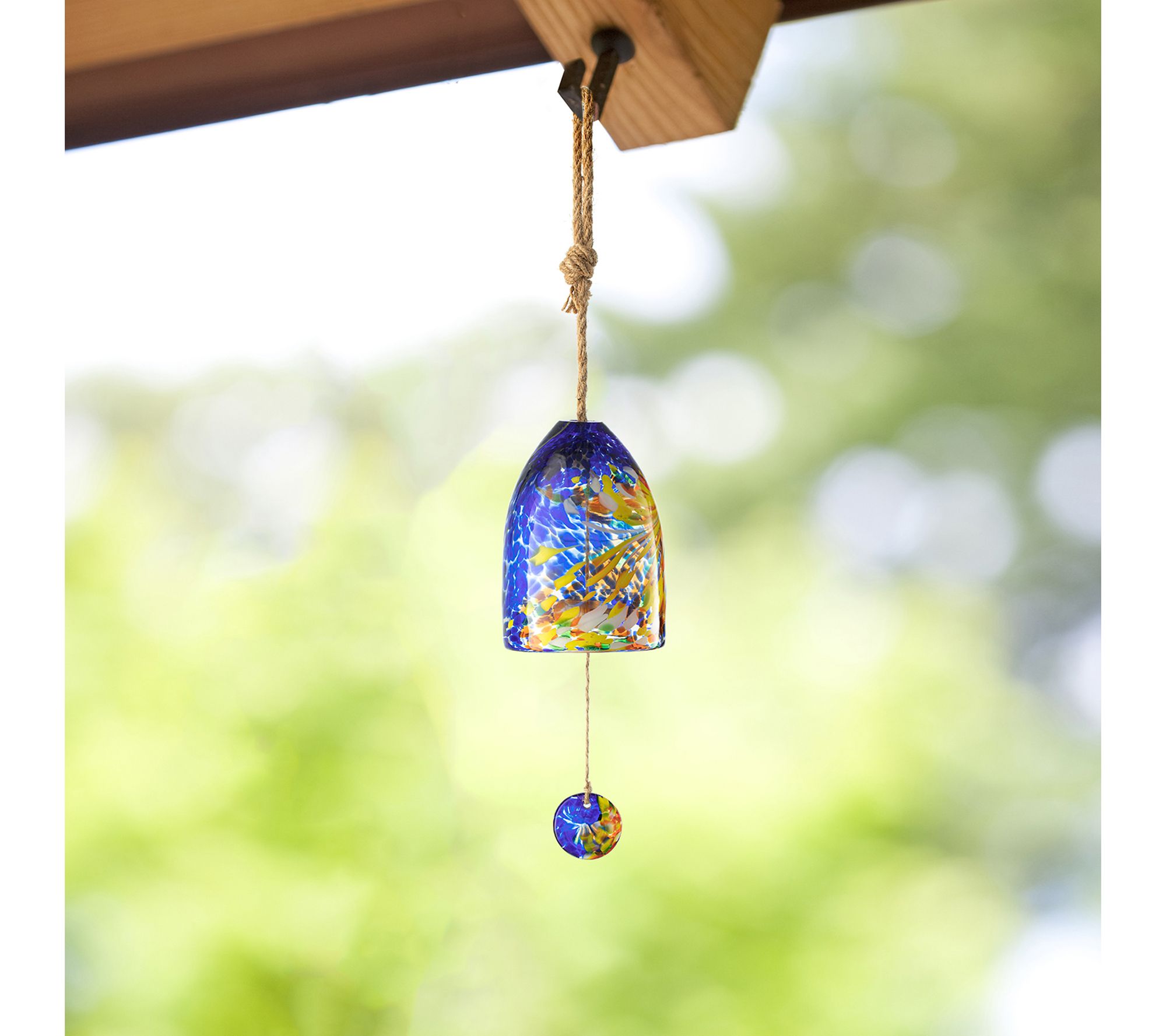 Glitzhome 26" Artistic Glass Glazed Indoor Outdoor Windchime