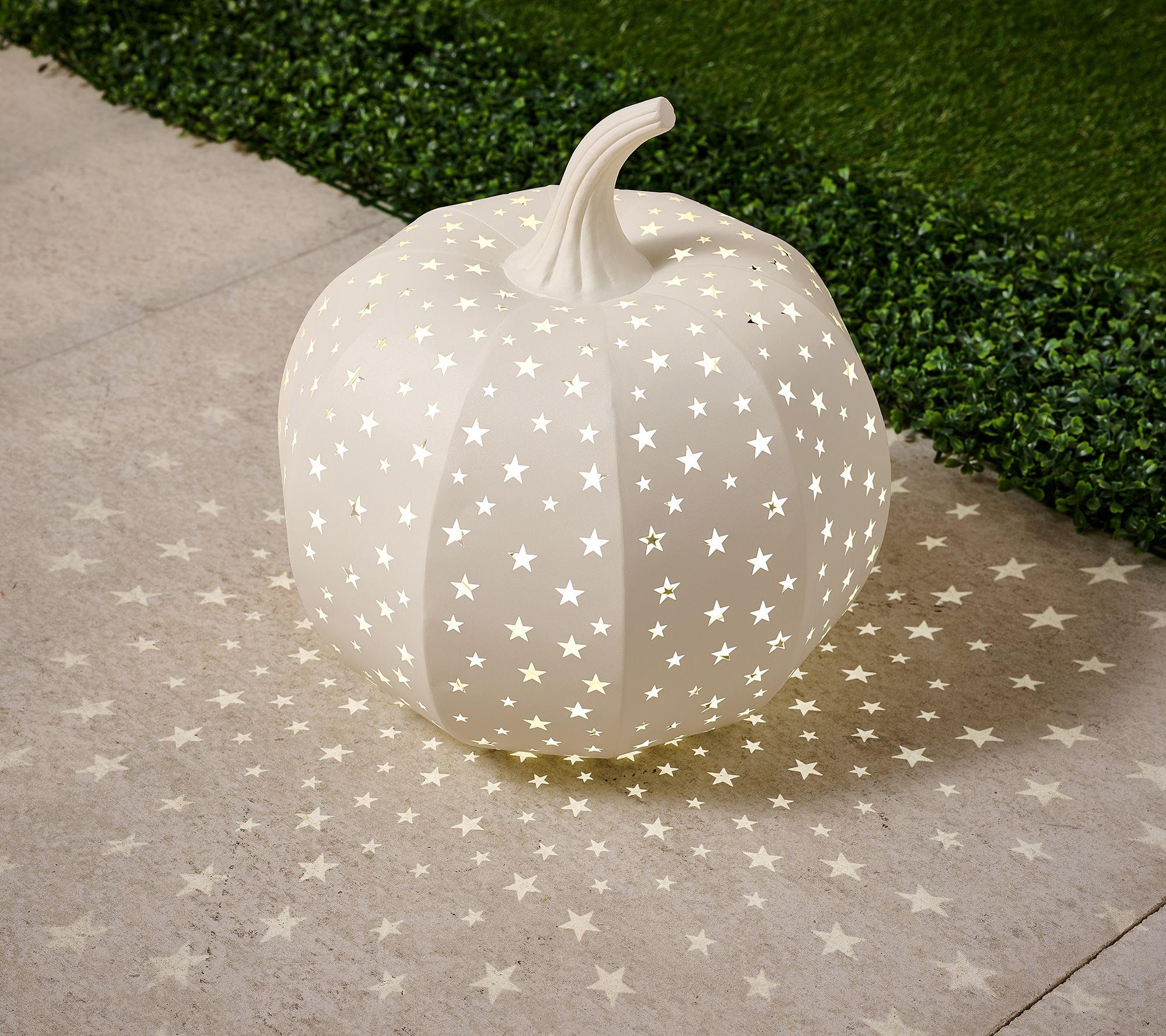Martha Stewart 15" Illuminated Indoor/Outdoor Stargazer Metal Pumpkin