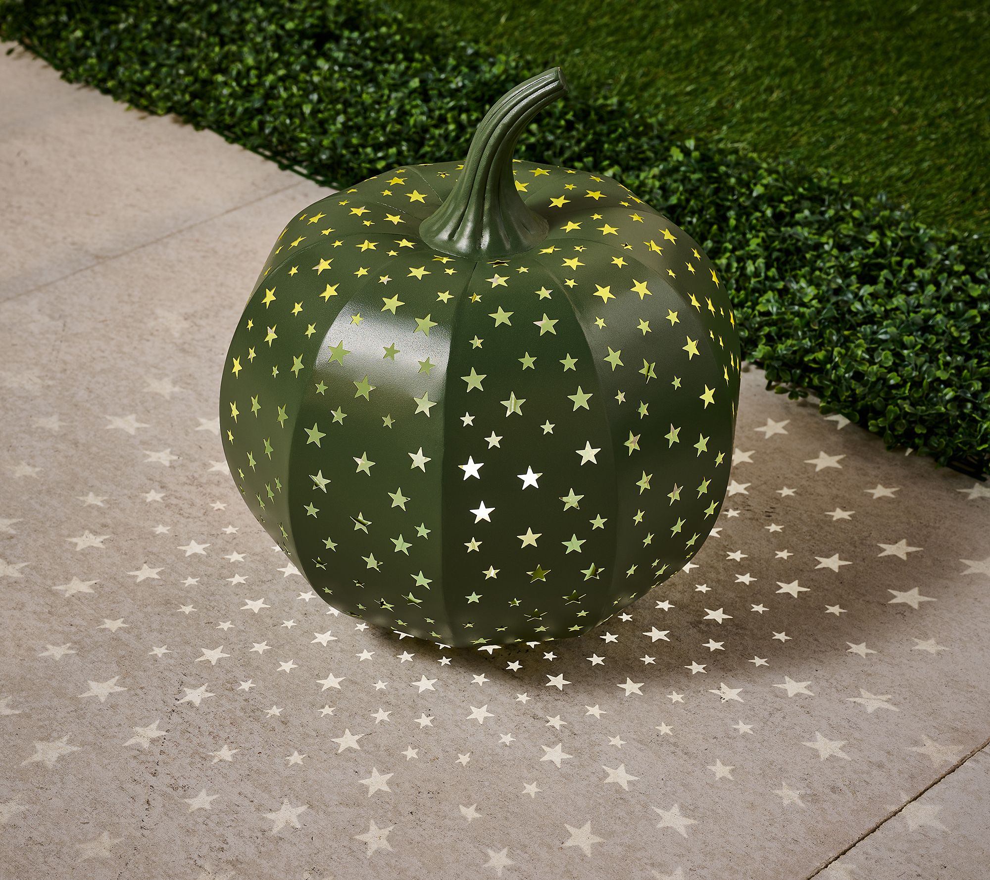 Martha Stewart 15" Illuminated Indoor/Outdoor Stargazer Metal Pumpkin