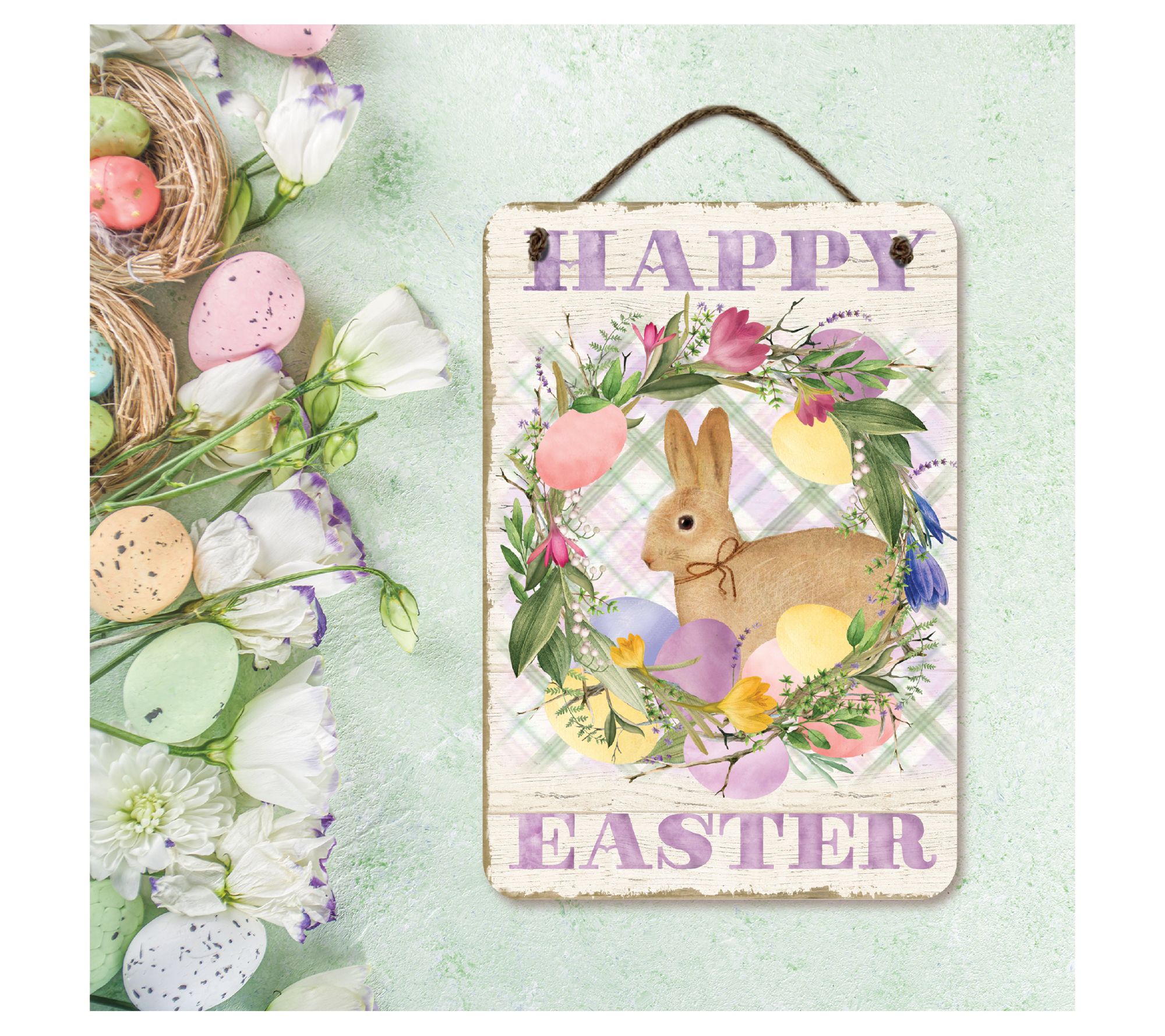 Courtside Market Easter Wreath Eggs  12x16 Artboard with Twine