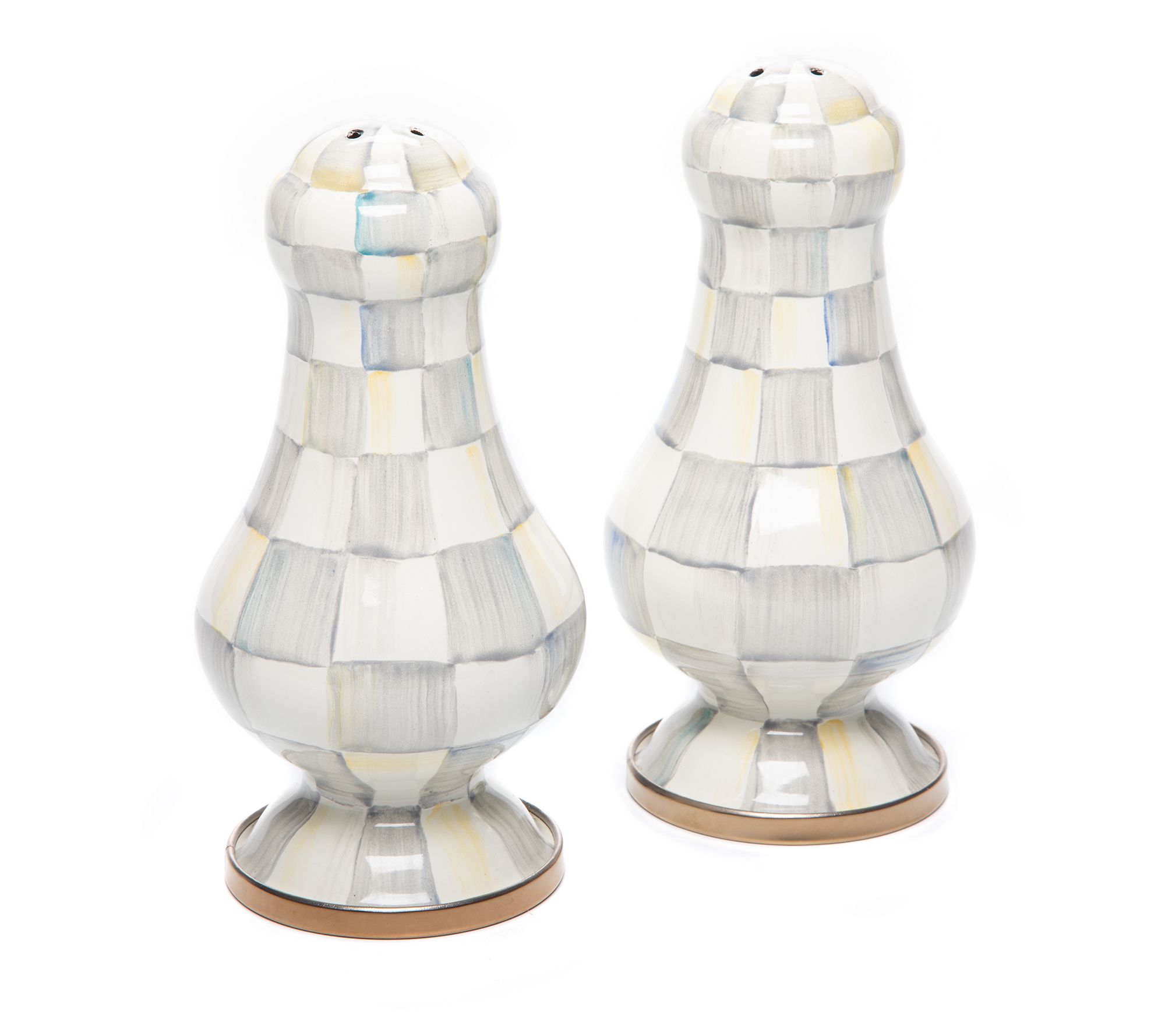"As Is" Mackenzie- Childs Large Salt and Pepper Shakers