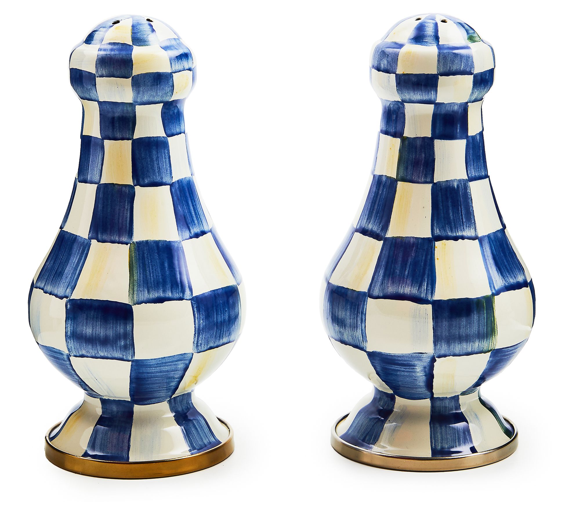 "As Is" Mackenzie- Childs Large Salt and Pepper Shakers