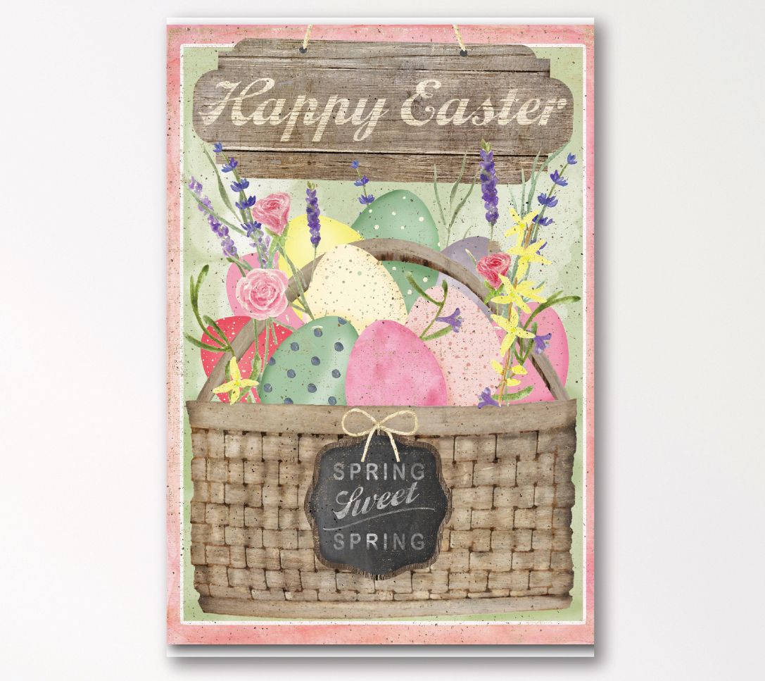 Courtside Market Easter Basket 18x26 Canvas Wall Art