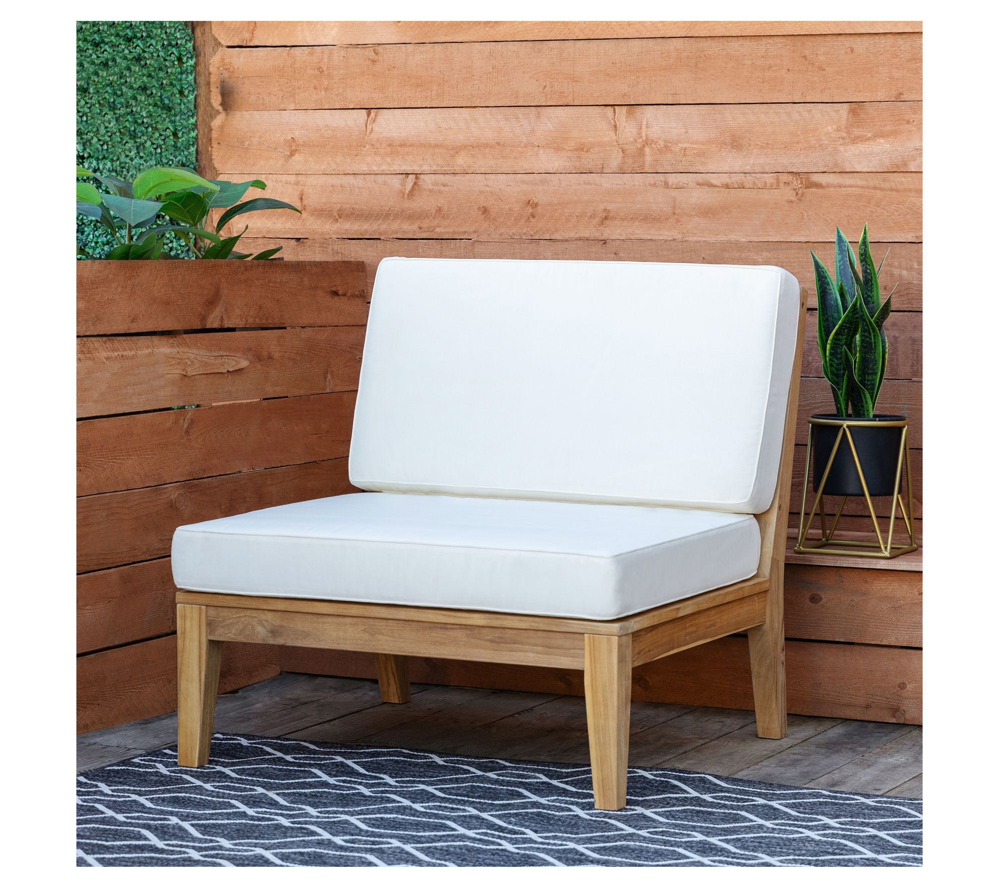 Linon Home Teak Soha Armless Chair