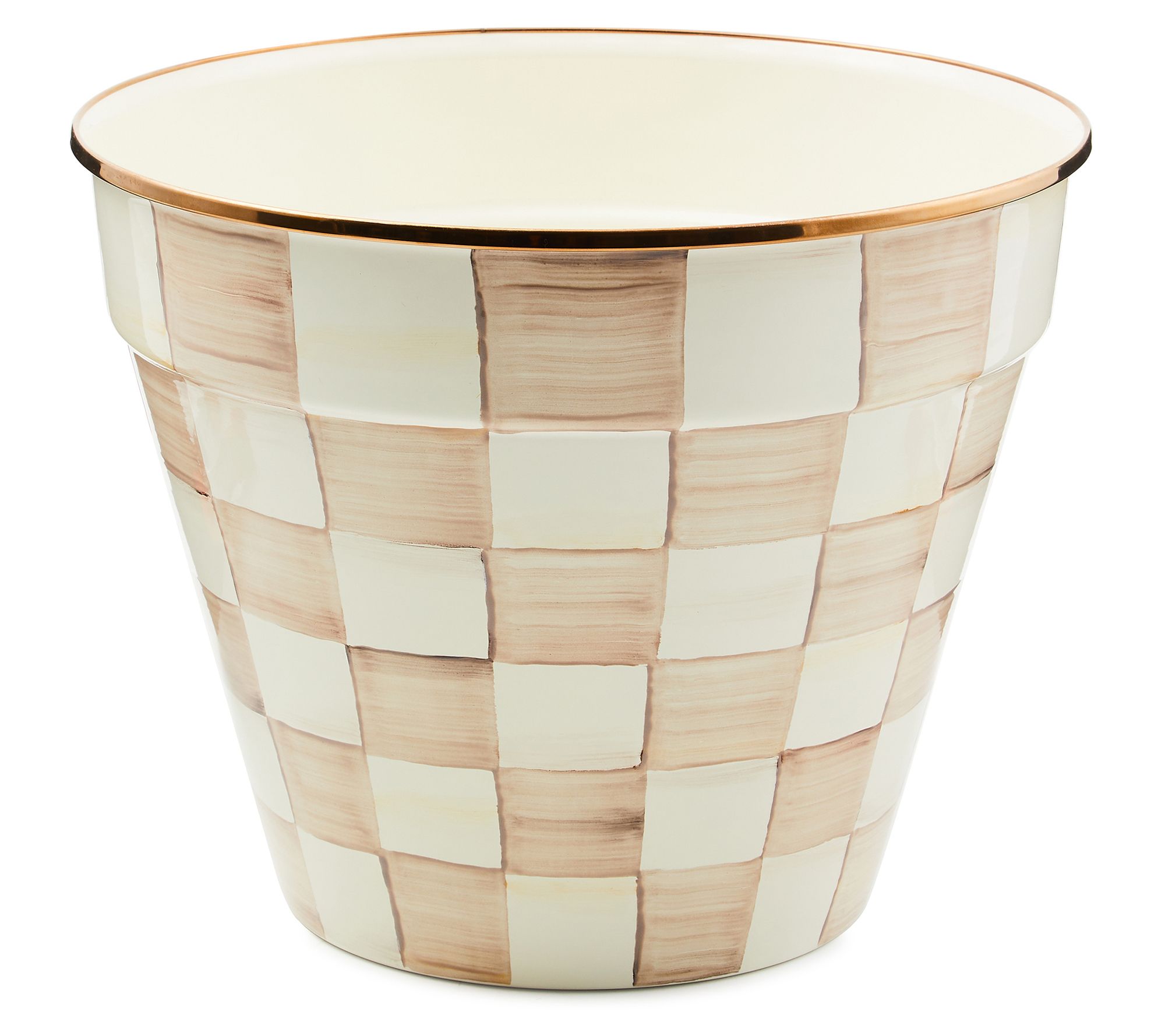 MacKenzie-Childs Mocha Check Extra Large GardenPot