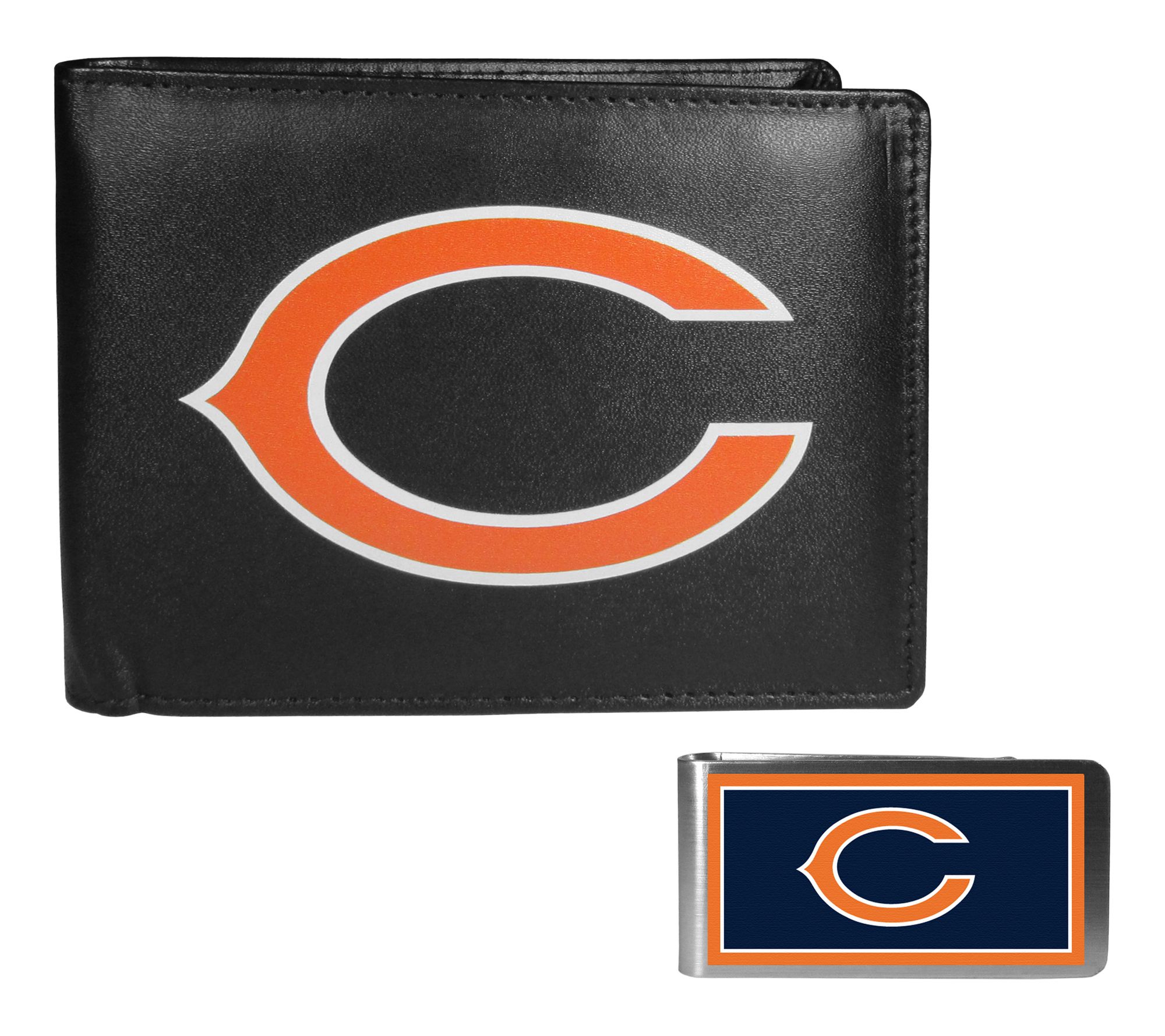 Siskiyou Sports NFL Leather Bi-fold & Color Money Clip