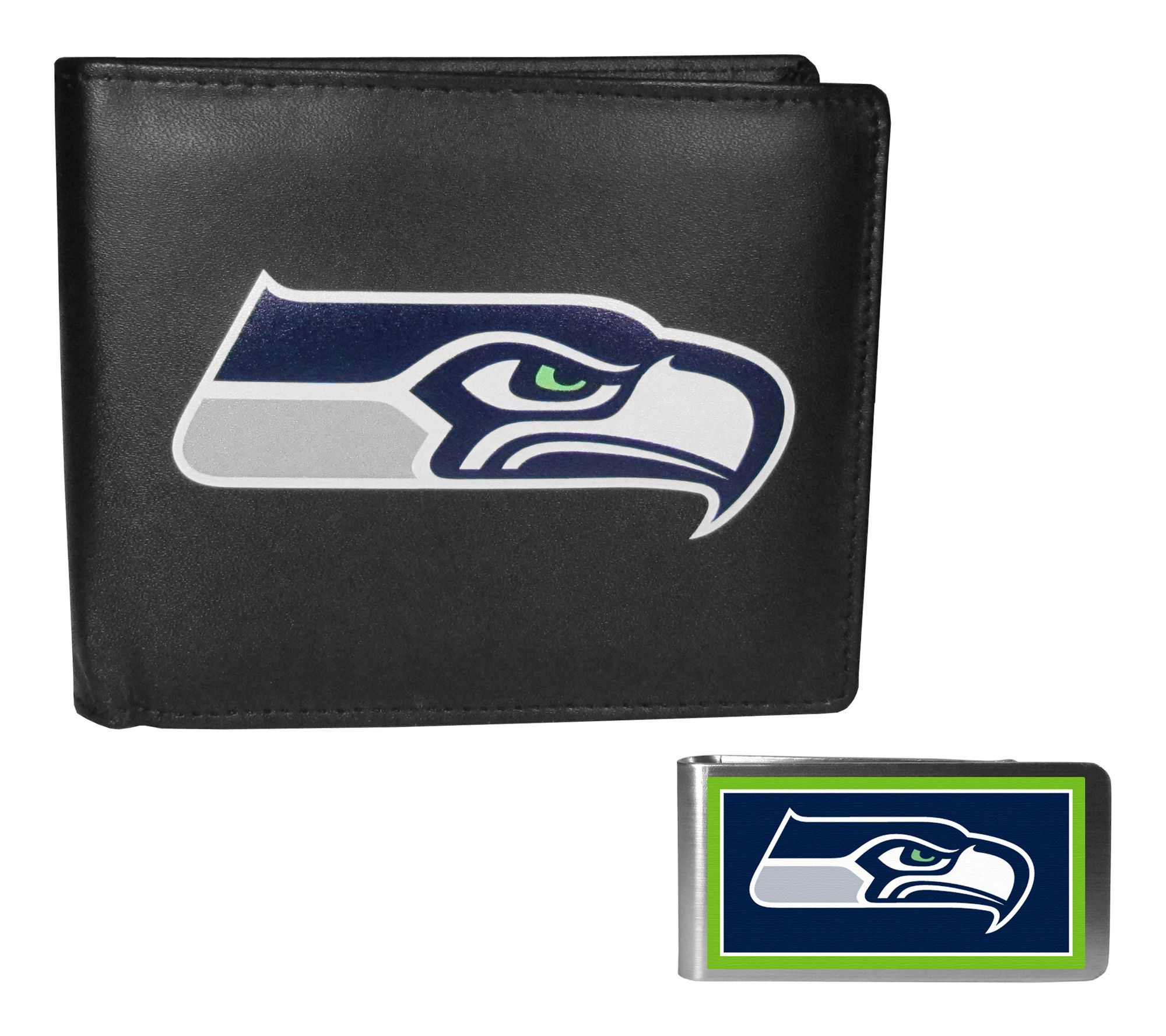 Siskiyou Sports NFL Leather Bi-fold & Color Money Clip