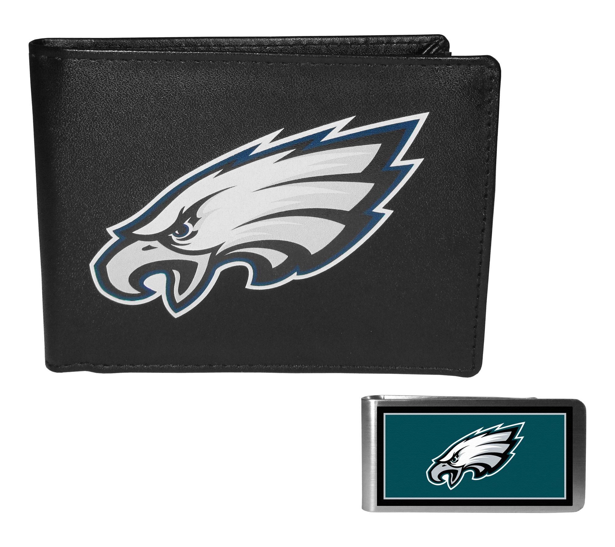 Siskiyou Sports NFL Leather Bi-fold & Color Money Clip