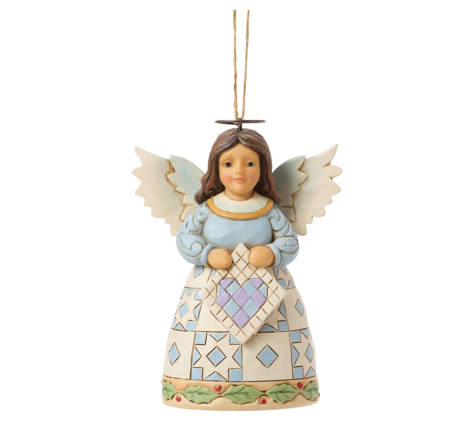 Jim Shore Heartwood Creek Quilt Angel Ornament4.5in H