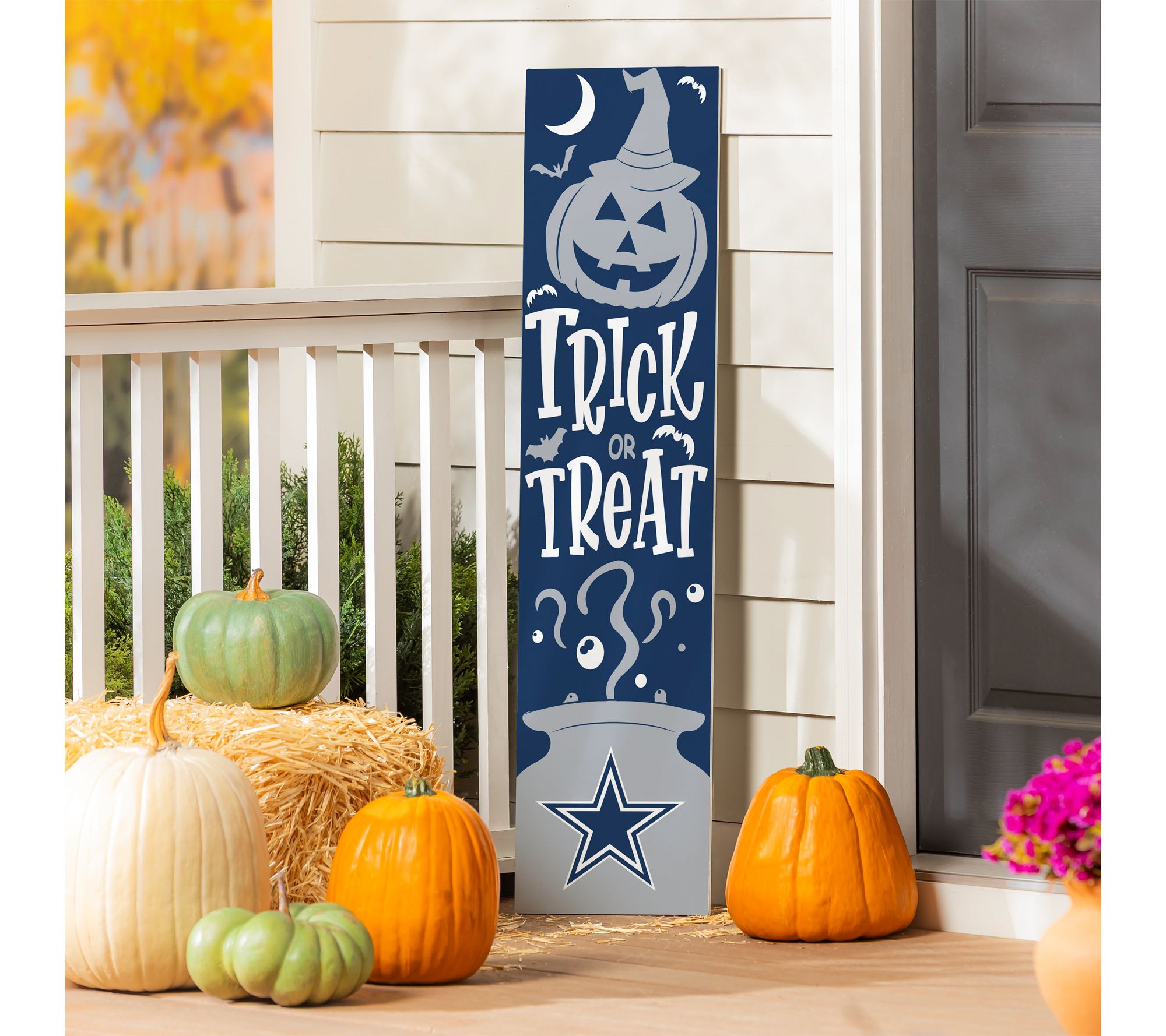 Evergreen NFL 47" Wood Double Sided Halloween Leaner Sign