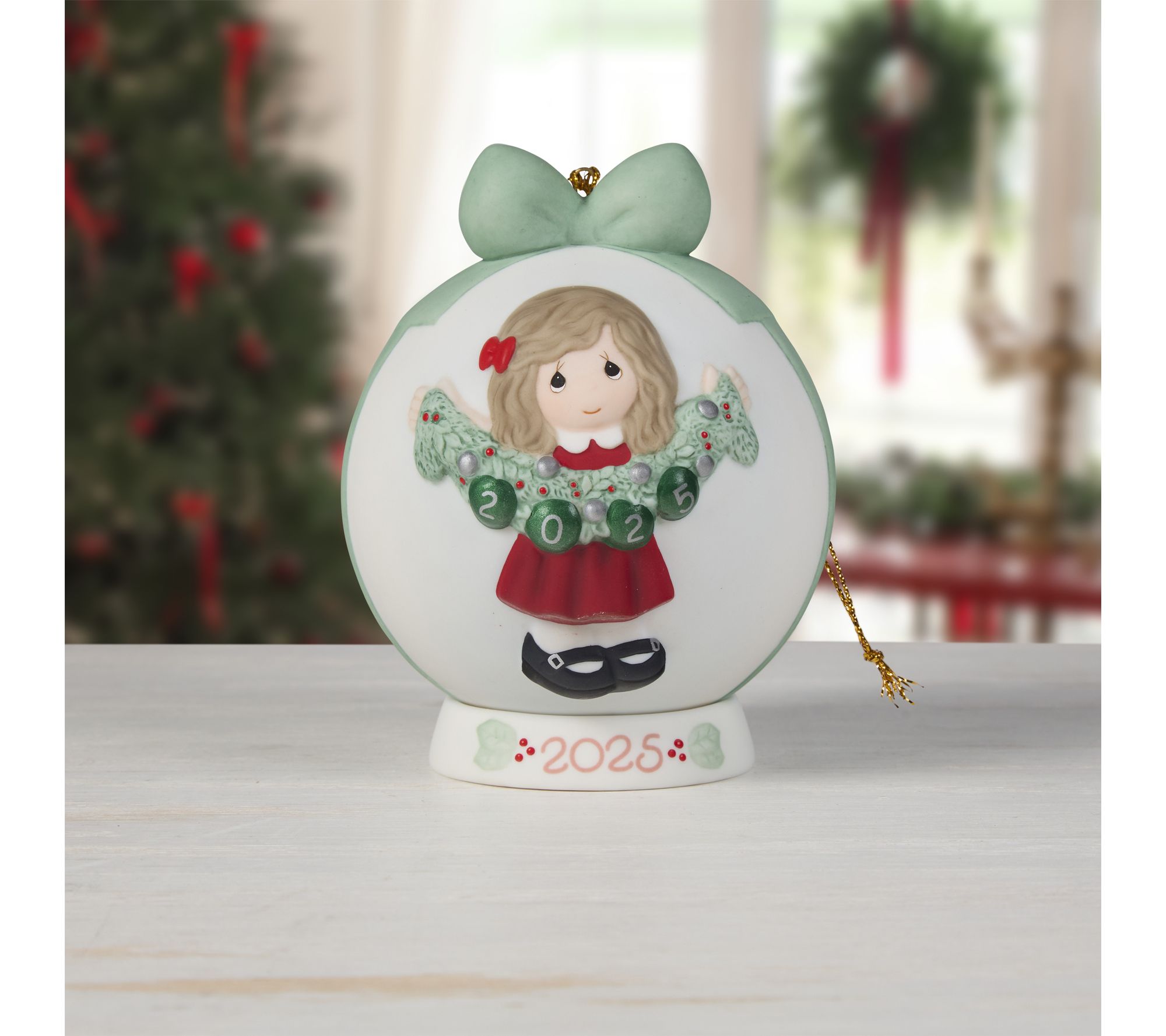 PM "Deck The Halls" Dated 2025 Girl Ball Ornament
