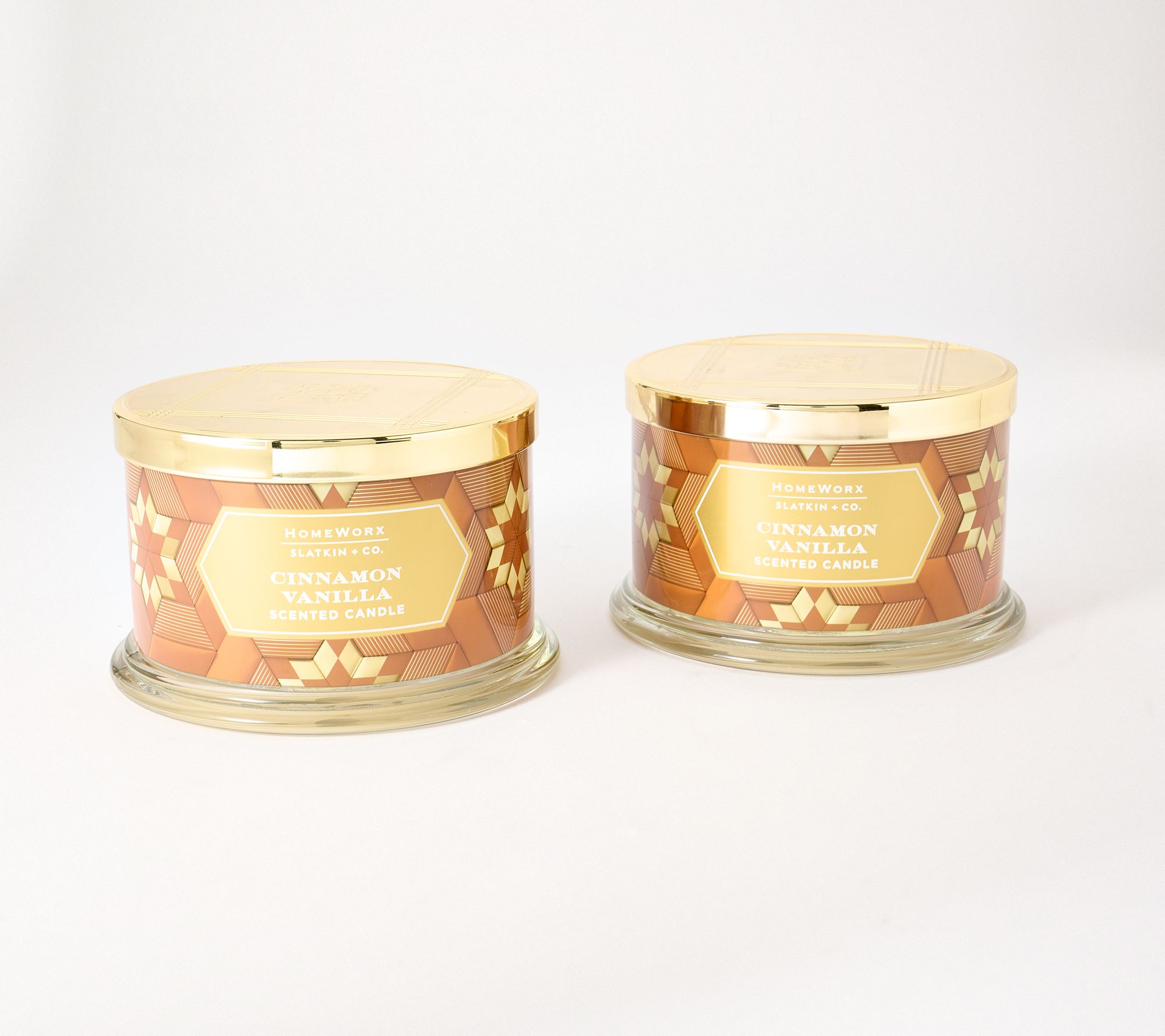 HomeWorx by Slatkin + Co. S/2 18oz Cinnamon Vanilla Candles