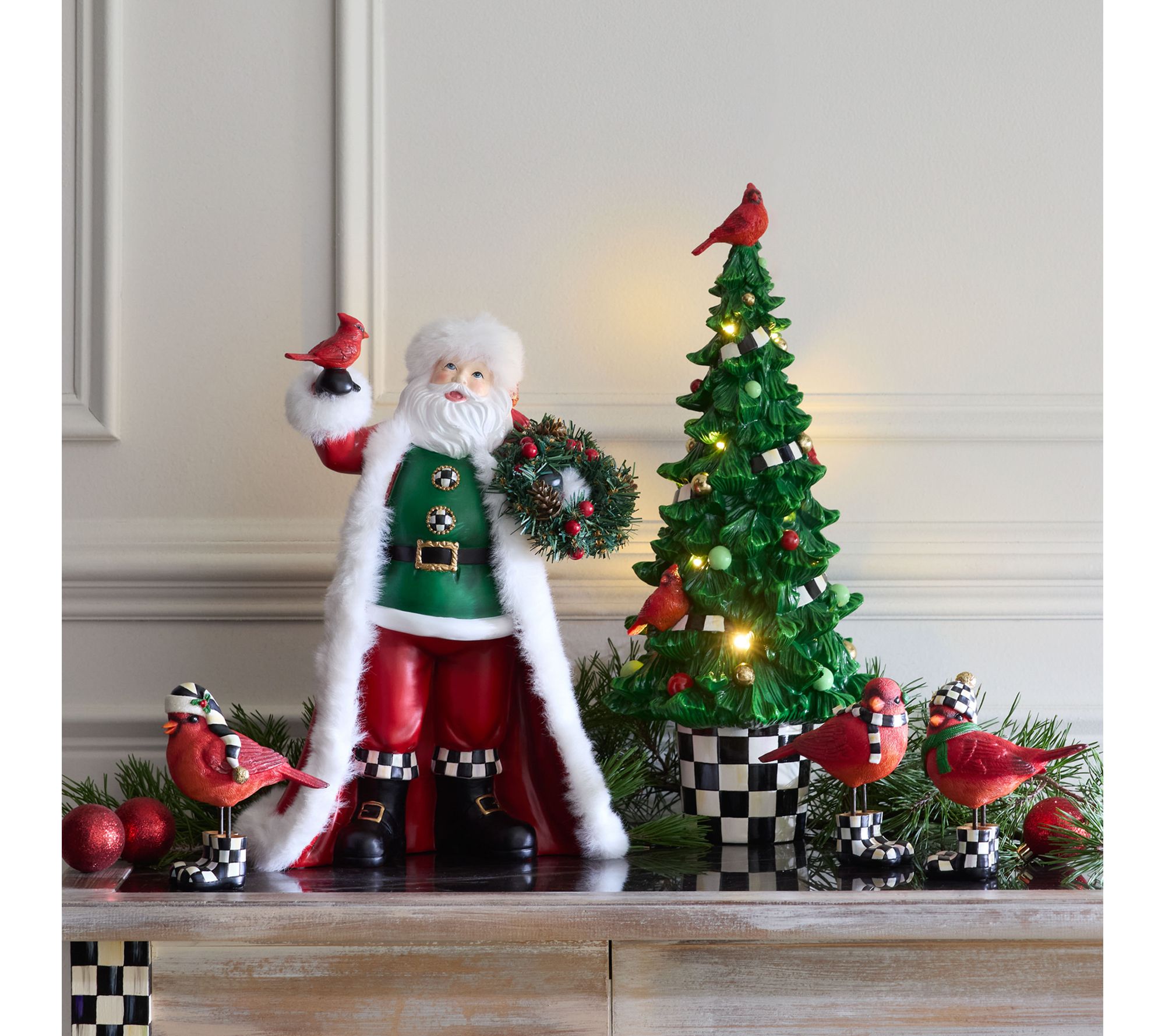 MacKenzie- Childs Set of 3 Cozy Christmas Cardinals - QVC.com