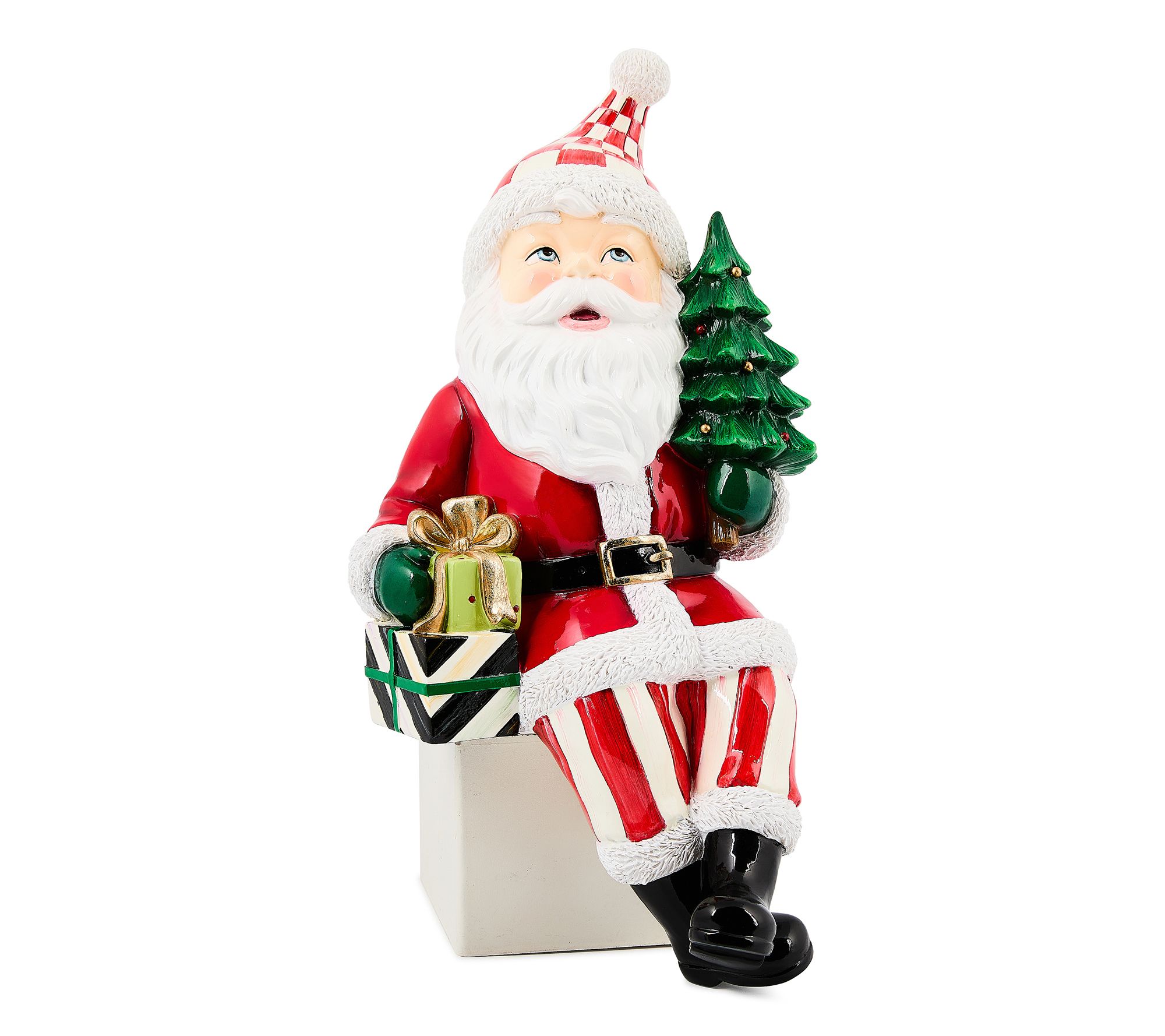 "As Is" MacKenzie- Childs Check It Out Santa Ledge Sitter