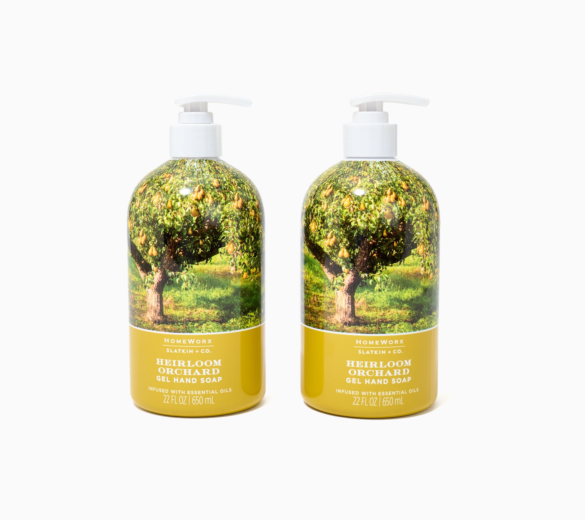 HomeWorx by Slatkin + Co. S/2 22oz Gel Soaps Heirloom Orchard