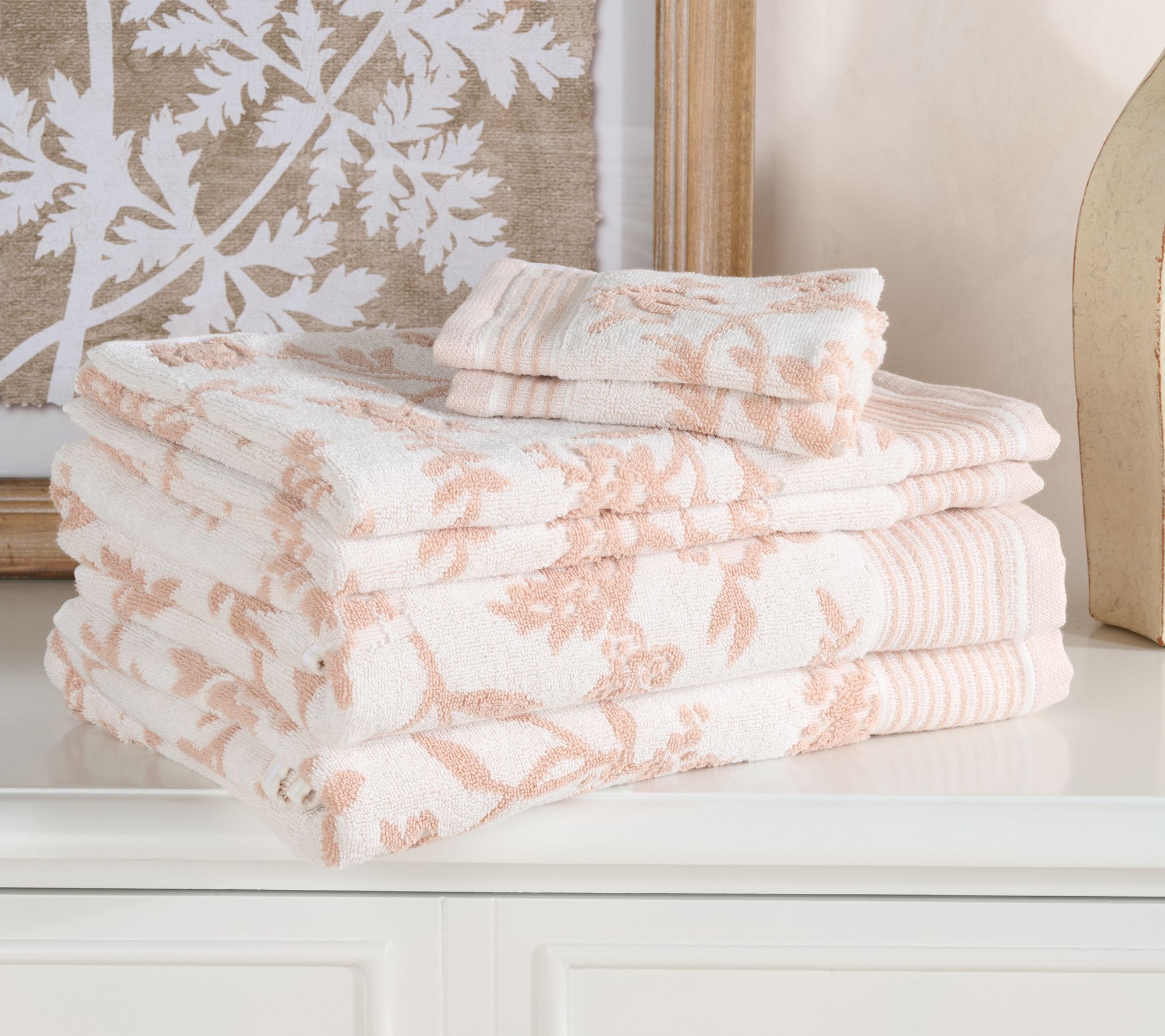 "As Is" Waverly Cotton Jacquard 6-Piece Towel Set