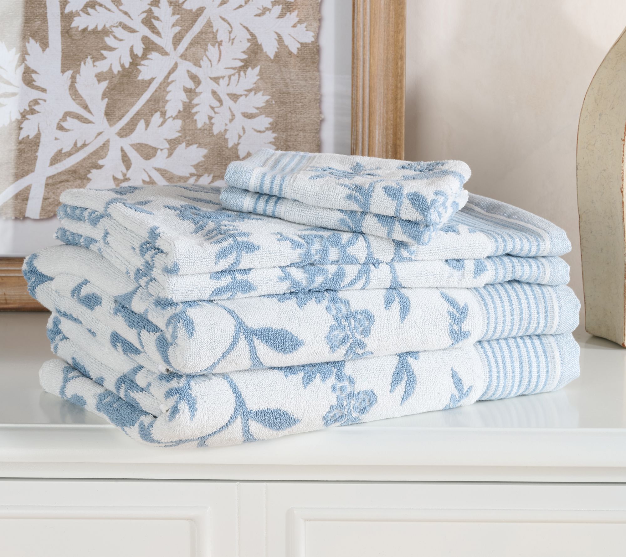 "As Is" Waverly Cotton Jacquard 6-Piece Towel Set