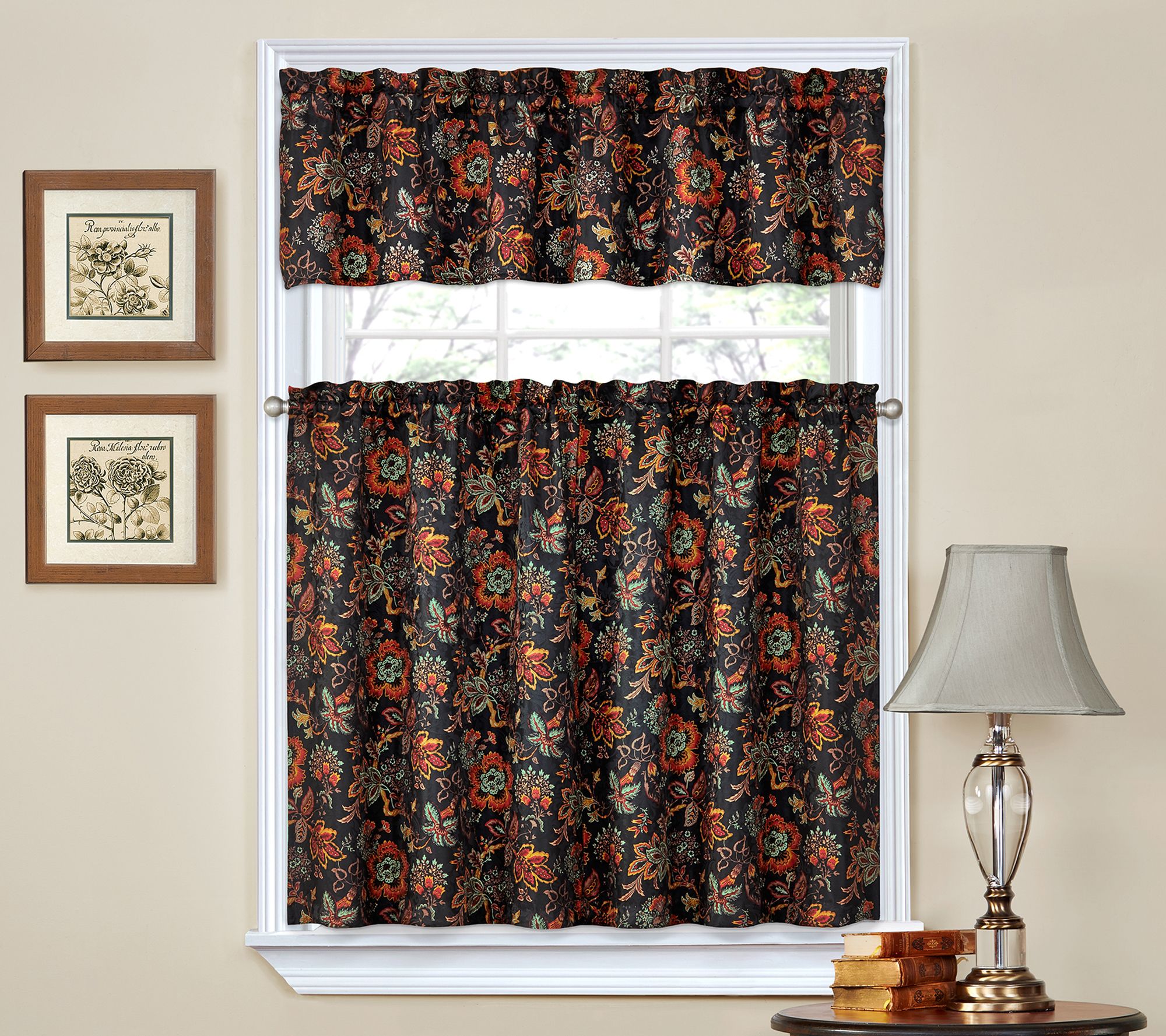 Waverly Navarra Curtain Tier & Valance Set - 52" X 36"