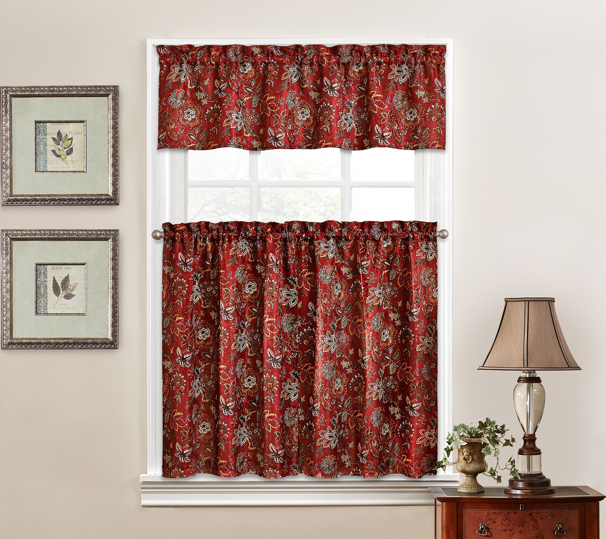 Waverly Navarra Curtain Tier & Valance Set - 52" X 36"