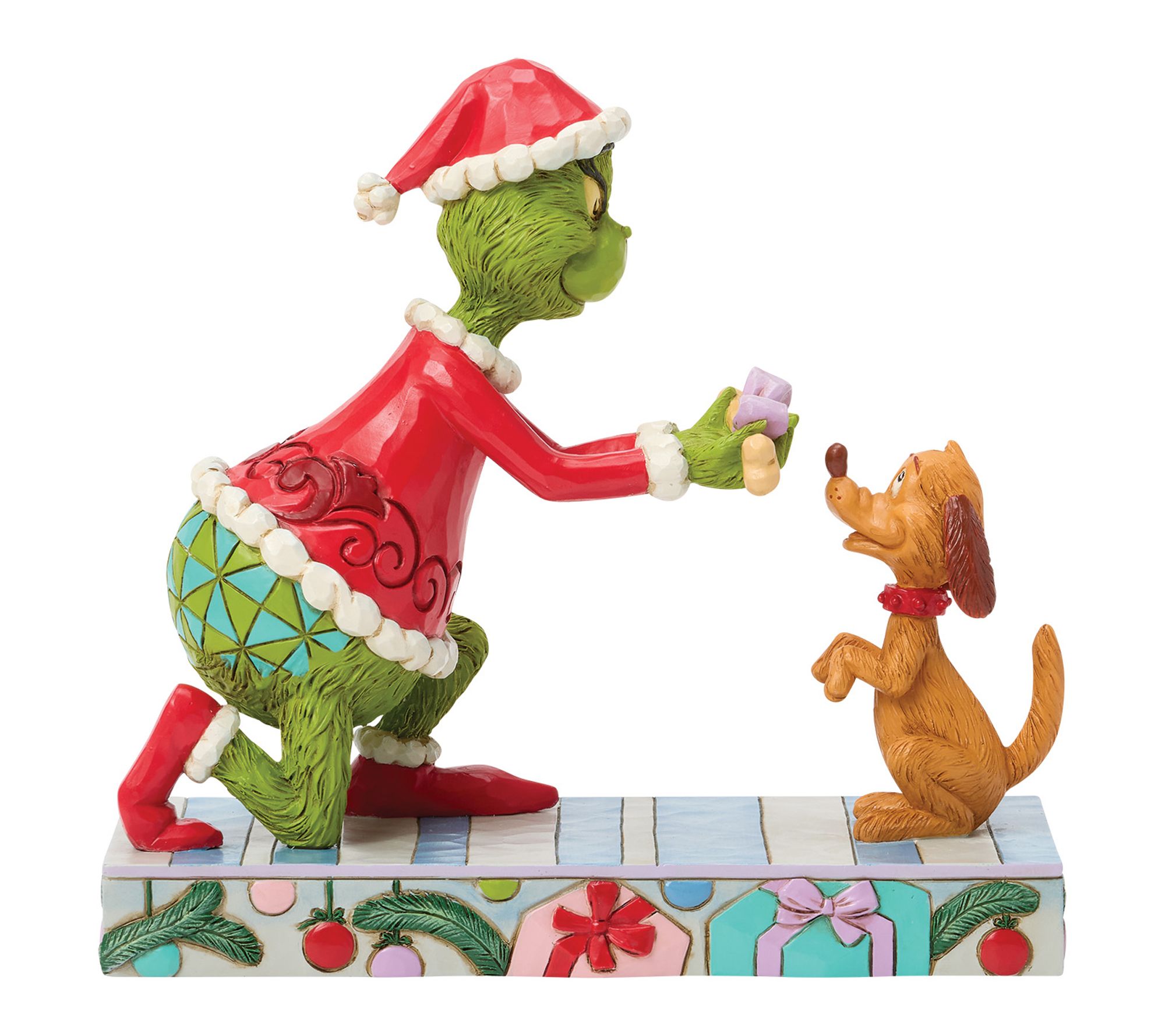Jim Shore Grinch Giving Max a Bone Figurine 5.9in H