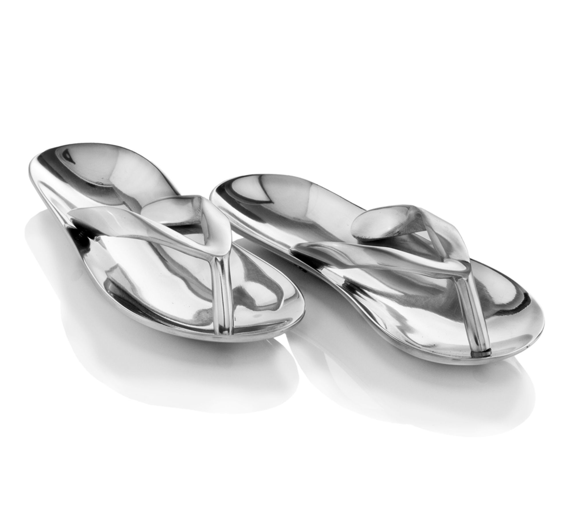 HomeRoots 10" Silver Aluminum Flip Flop Sculpture