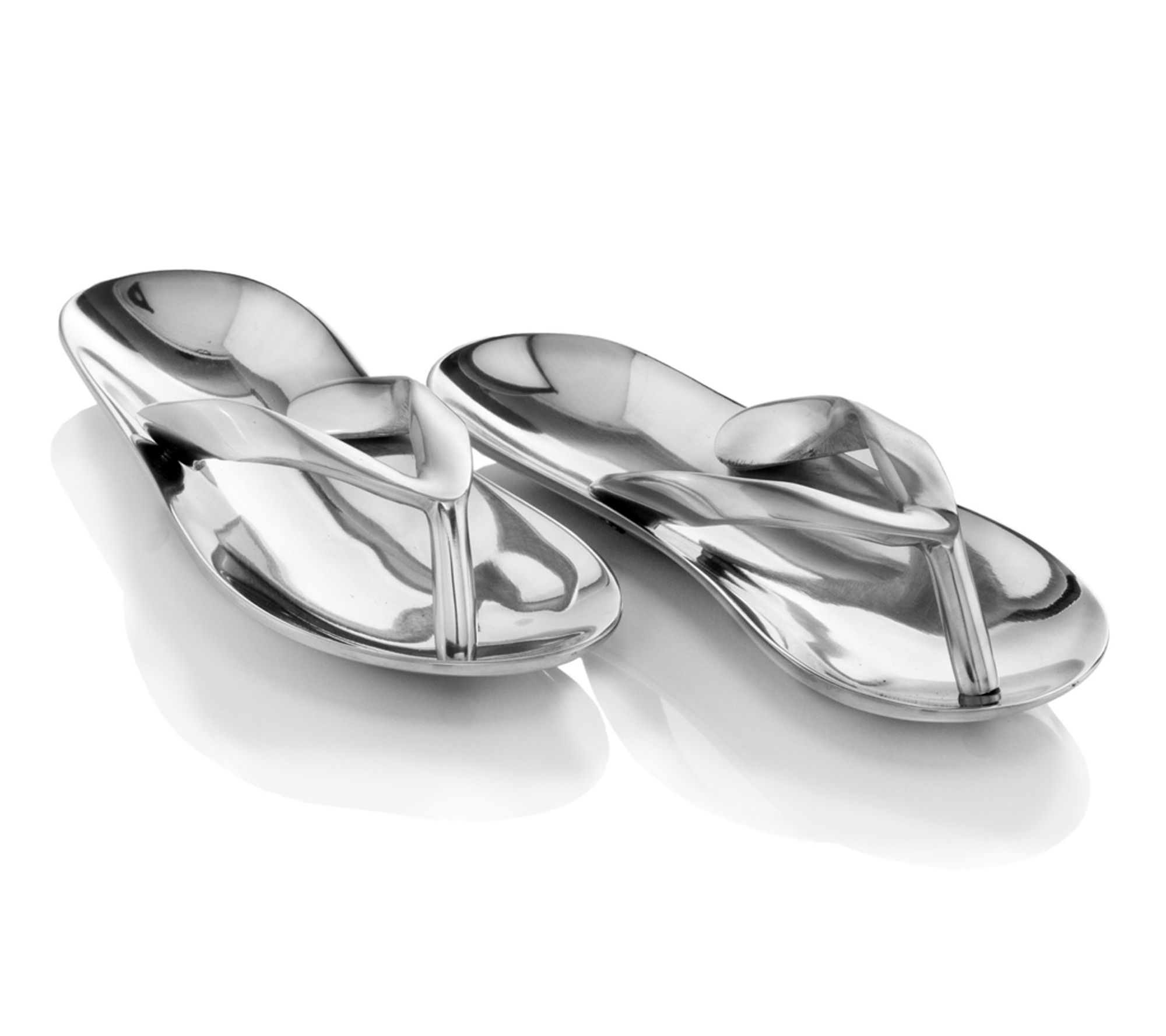 HomeRoots 10" Silver Aluminum Flip Flop Sculpture