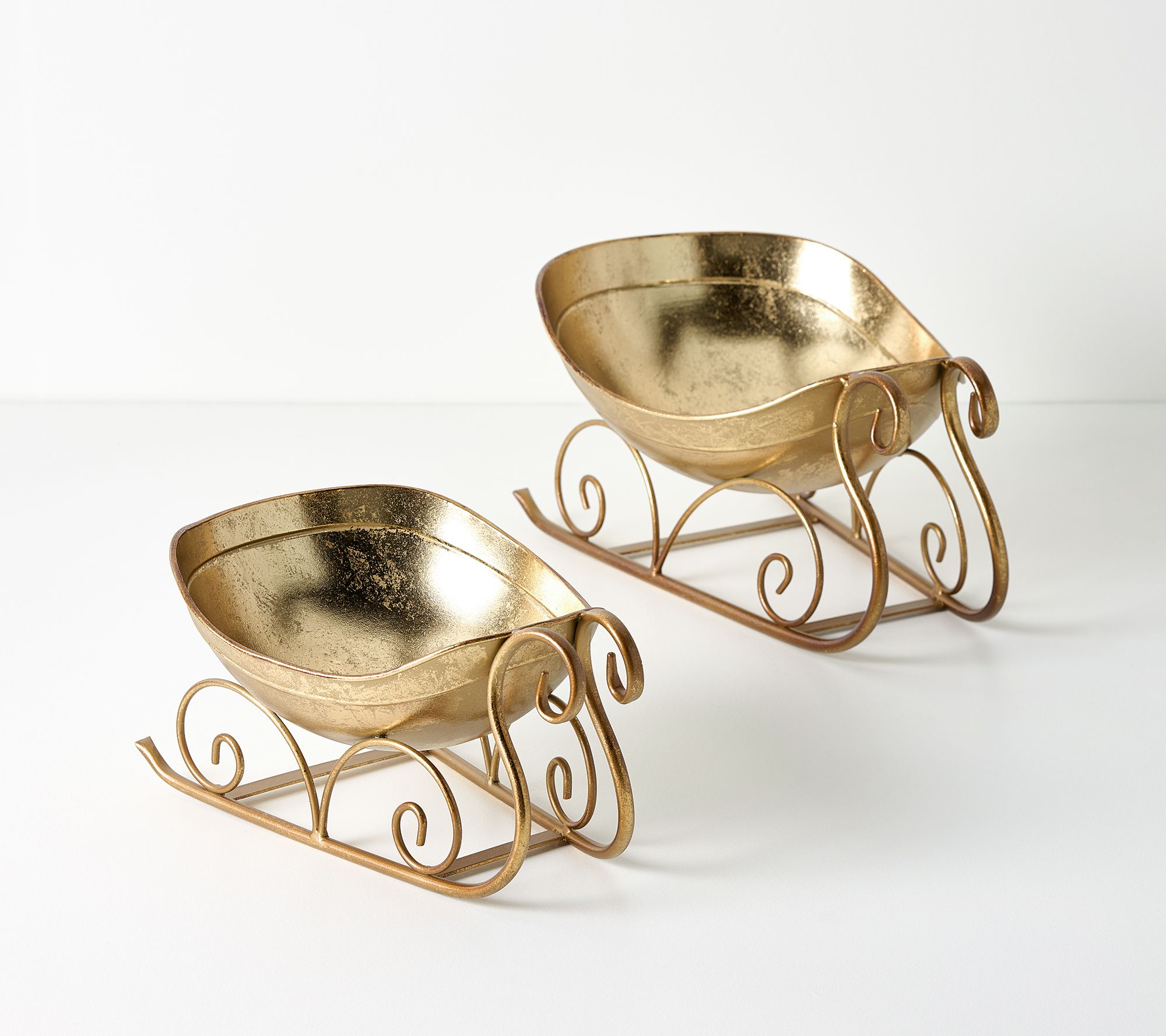 "As Is" Hotel Du Cobb by Dennis Basso Set of 2 Golden Sleighs