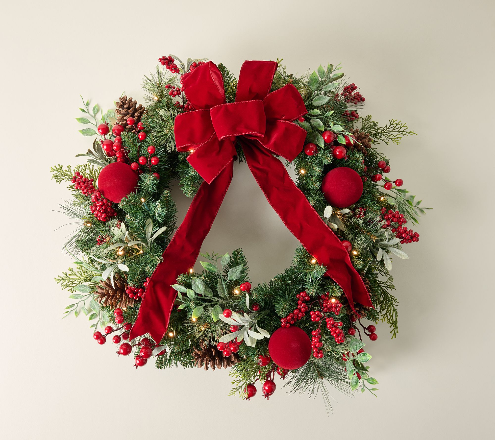 "As Is" Home Reflections 26" Lit Berry Wreath