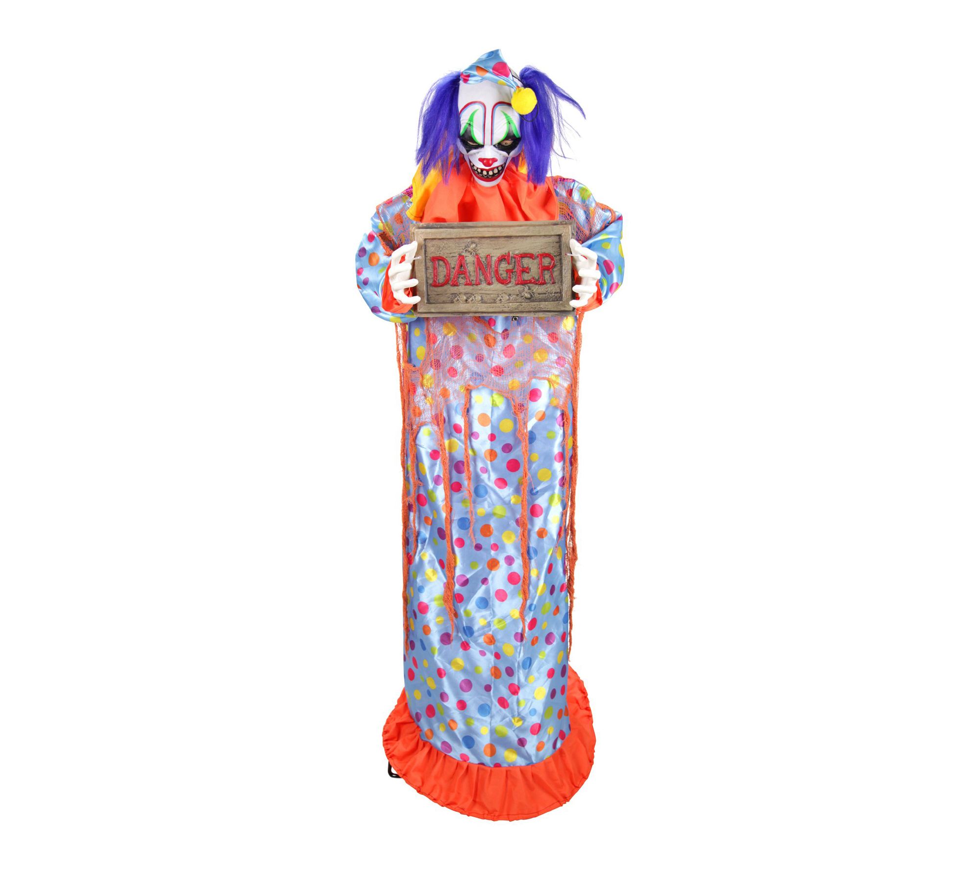 Haunted Hill Farm 5.5-ft. Standing Jump Scare Clown Animatronic
