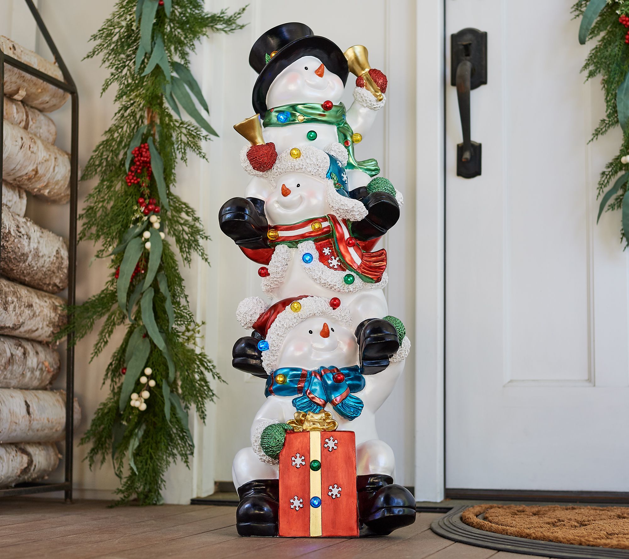 Kringle Express Indoor/Outdoor 36" Oversized Lit Stacking Snowmen