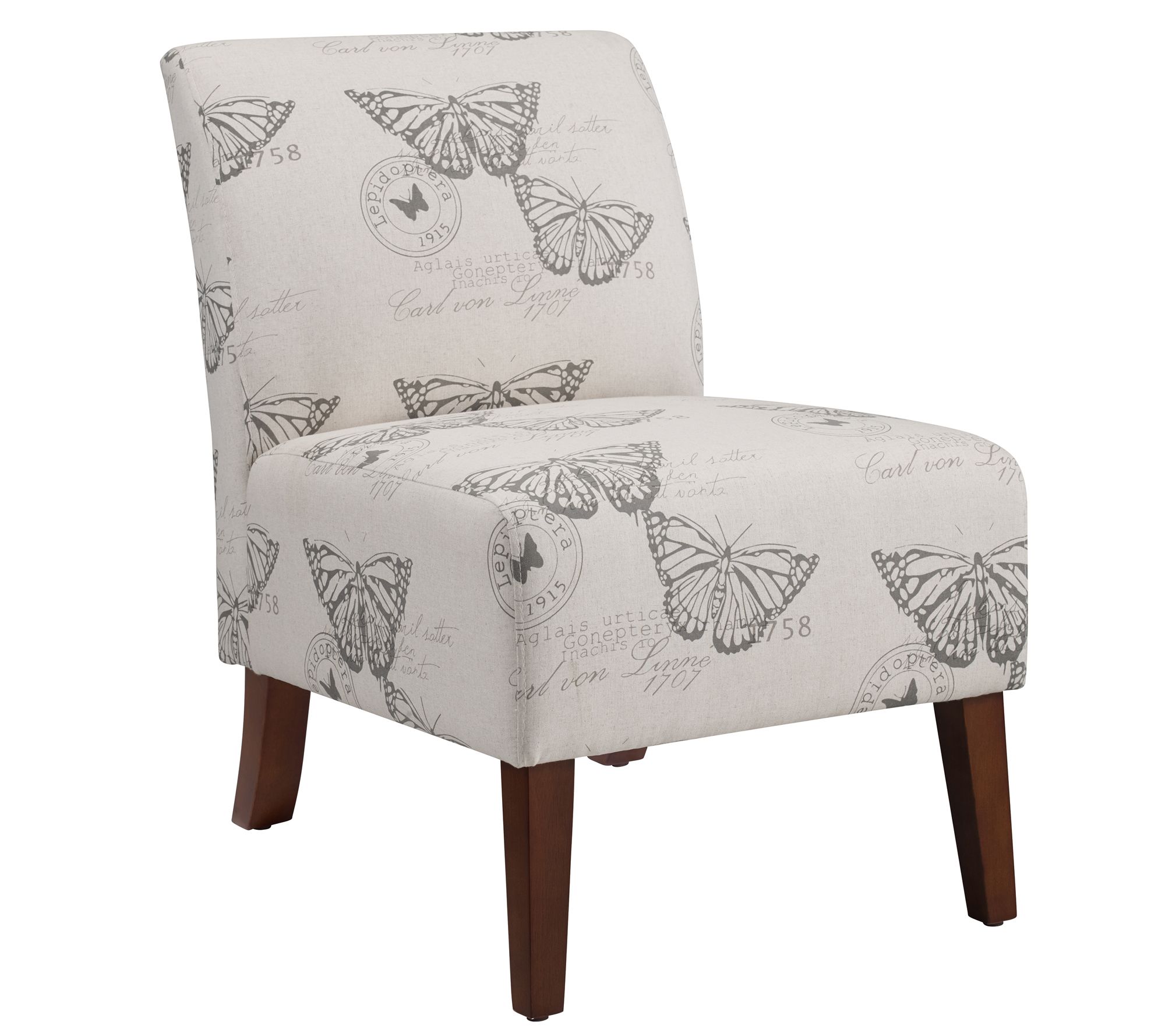 Linon Home Rhonda Armless Butterfly Print Decor ative Chair