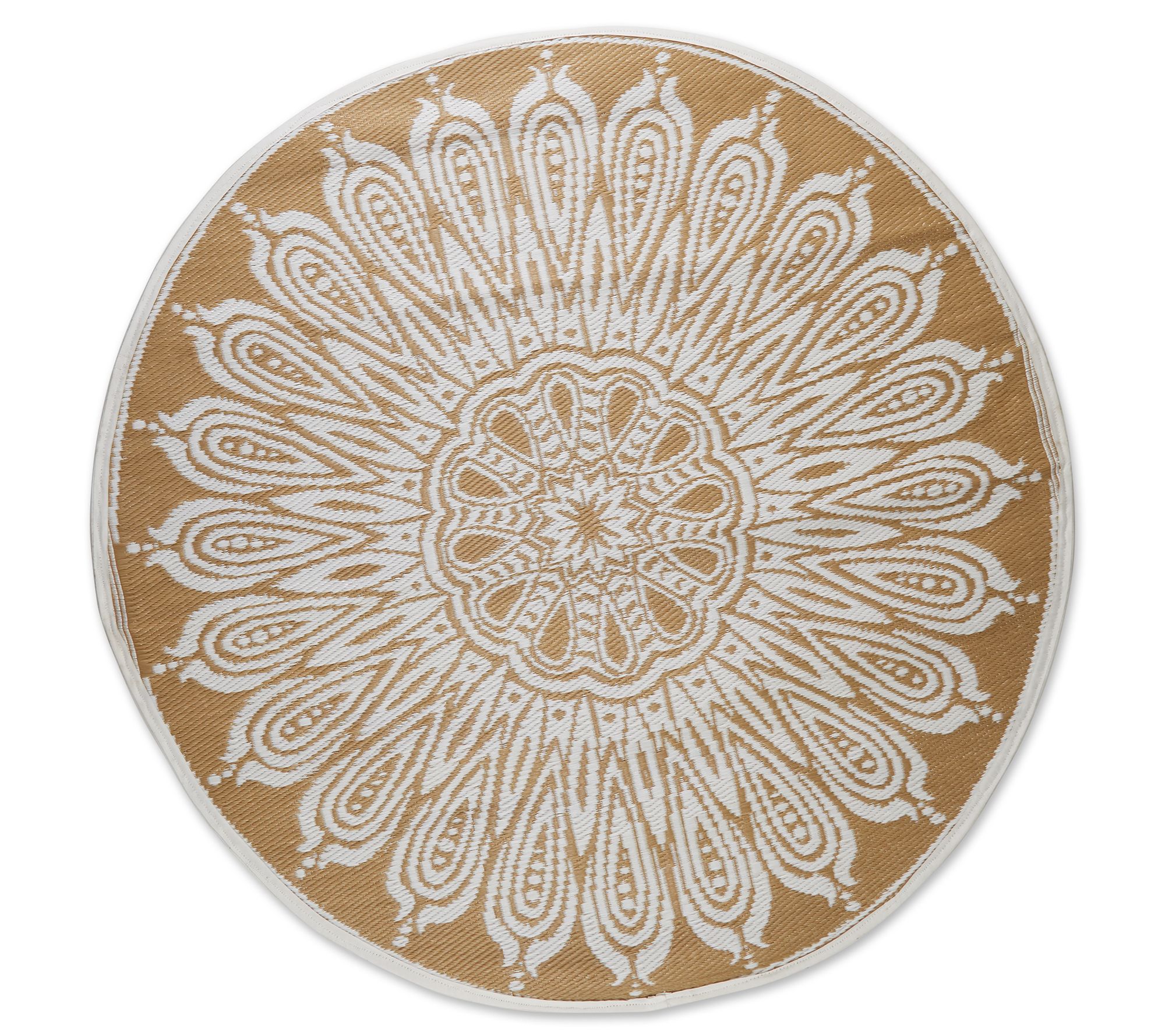 Design Imports Reversible Sunflower Outdoor Rug5' Round