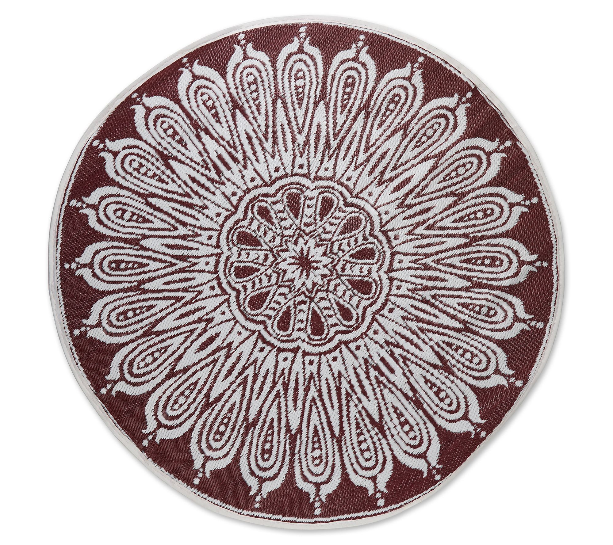 Design Imports Reversible Sunflower Outdoor Rug5' Round