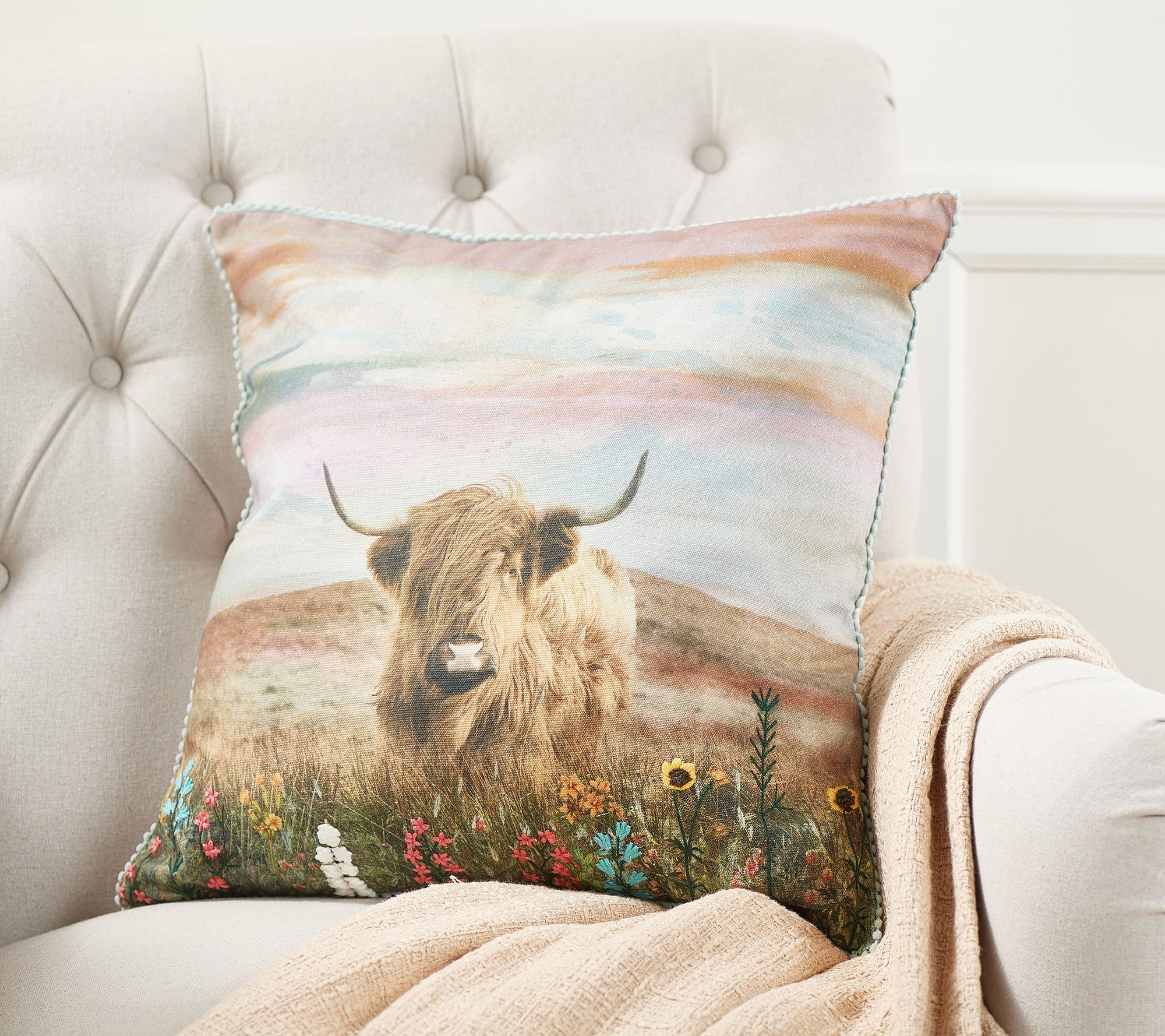 Sister Road by JG Majestic Floral Animal Pillow - QVC.com