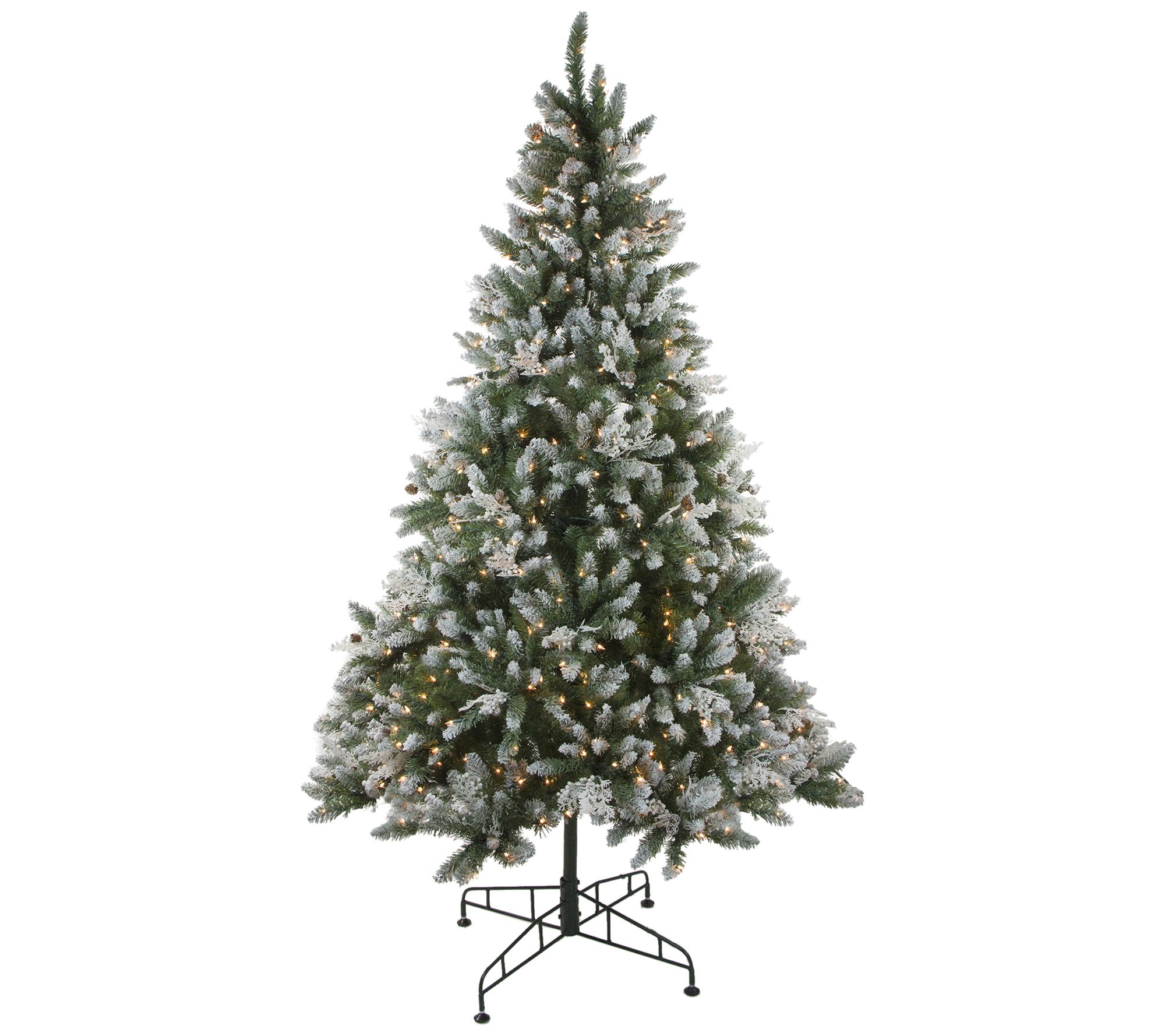 6.5' Medium Frosted Sierra Fir Christmas Tree -Clear Lights