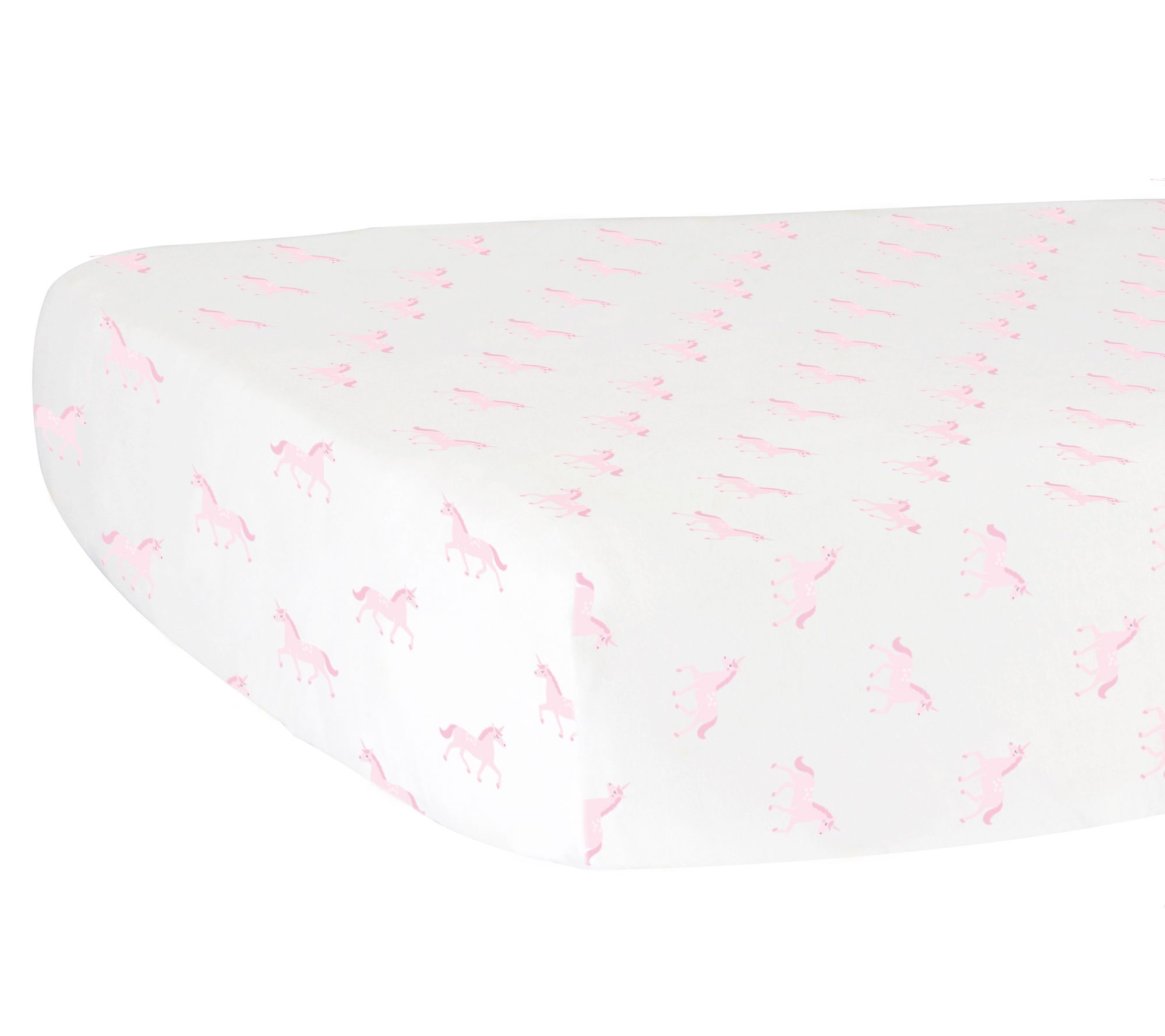 Hello Spud Pink Unicorn Fitted Crib Sheet
