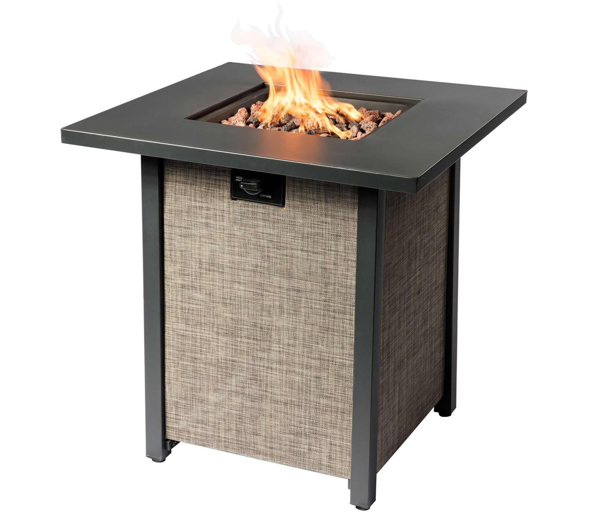 Teamson Home 28" Propane Gas Fire Pit Table wit h Lid