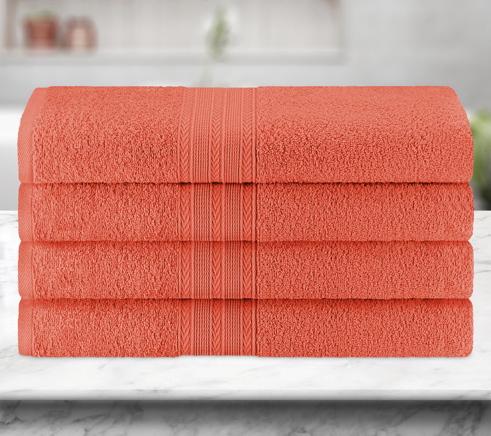Superior Cotton 4-Piece Solid Absorbent Bath Towel Set