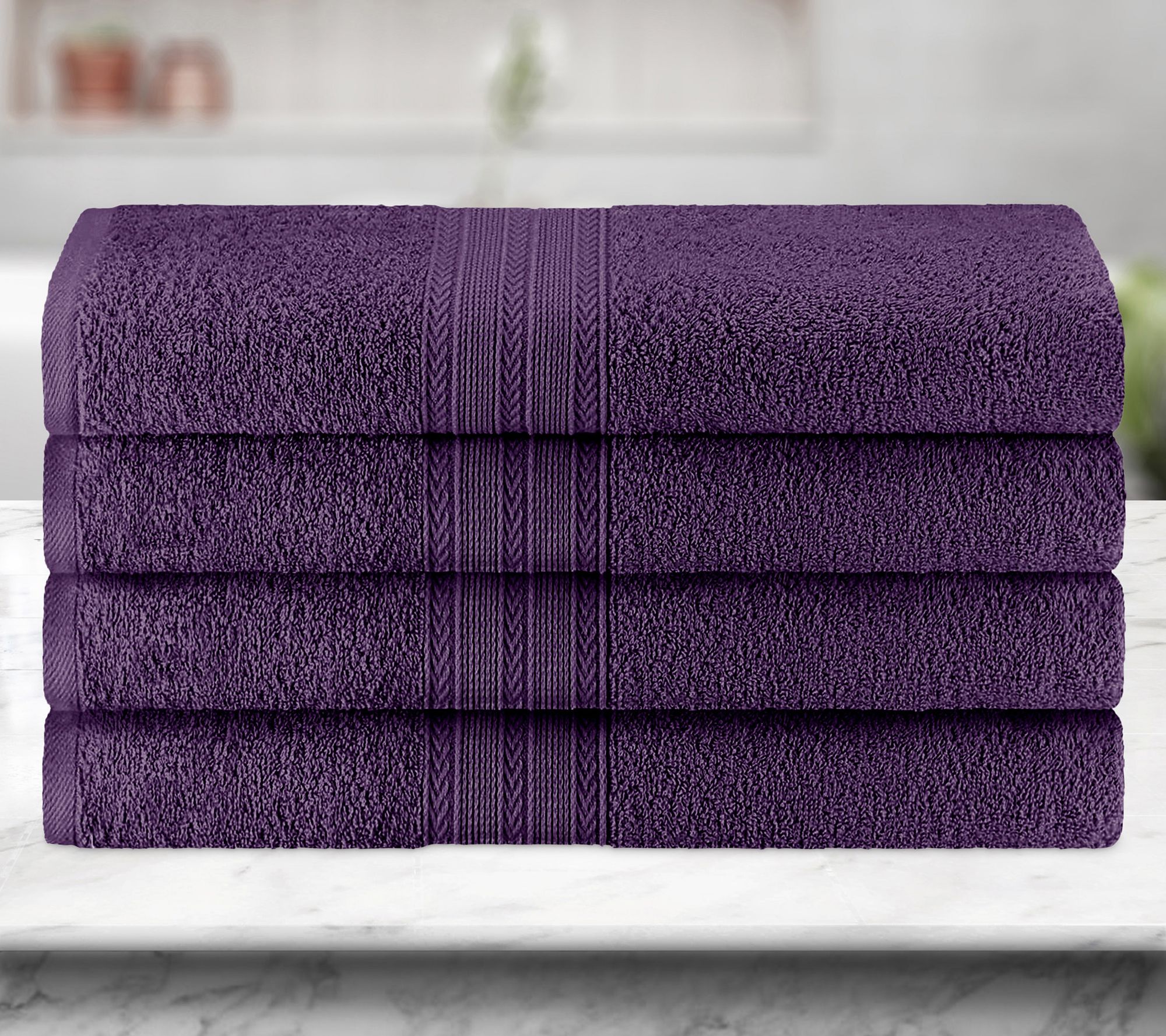 Superior Cotton 4-Piece Solid Absorbent Bath Towel Set