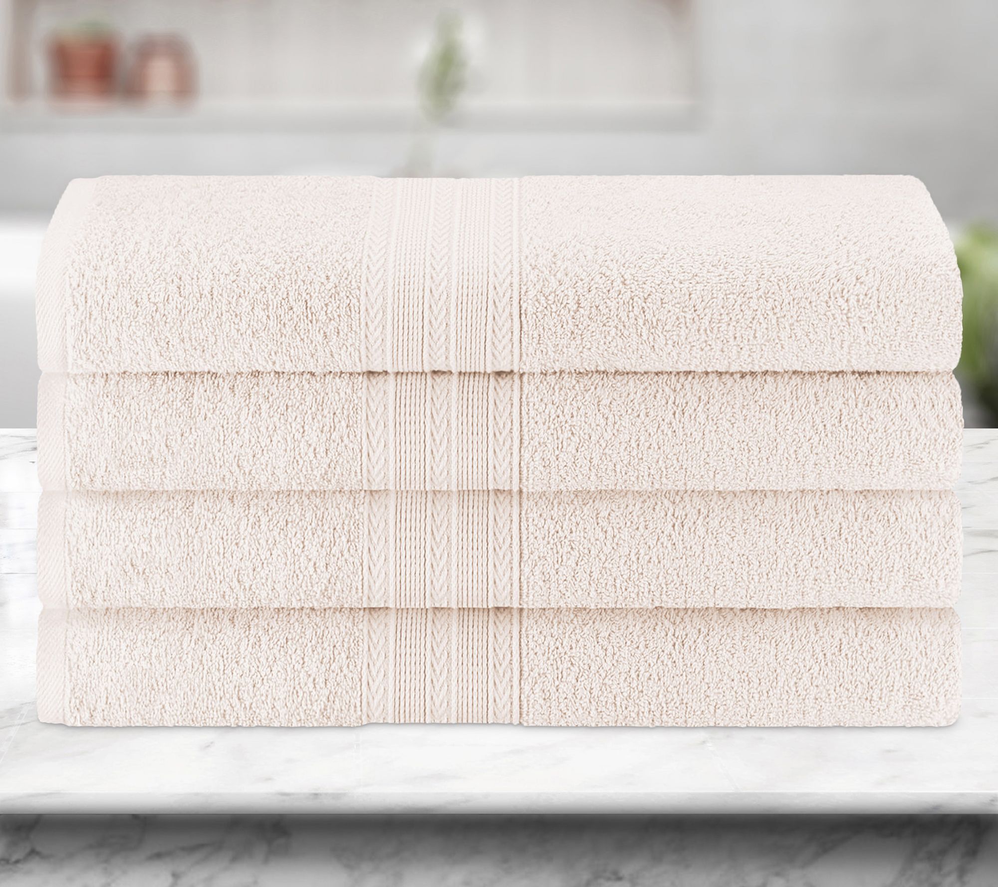 Superior Cotton 4-Piece Solid Absorbent Bath Towel Set