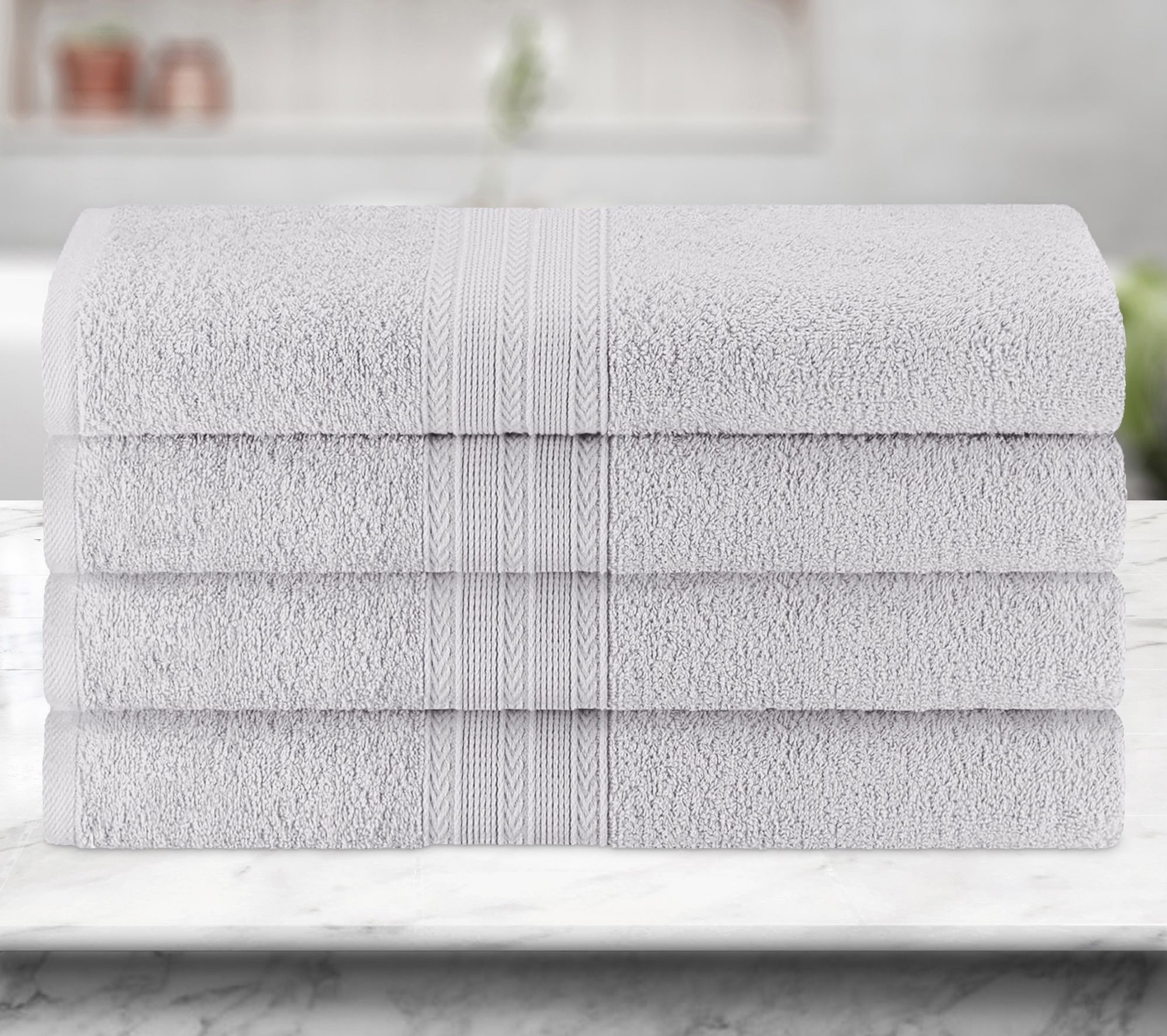Superior Cotton 4-Piece Solid Absorbent Bath Towel Set