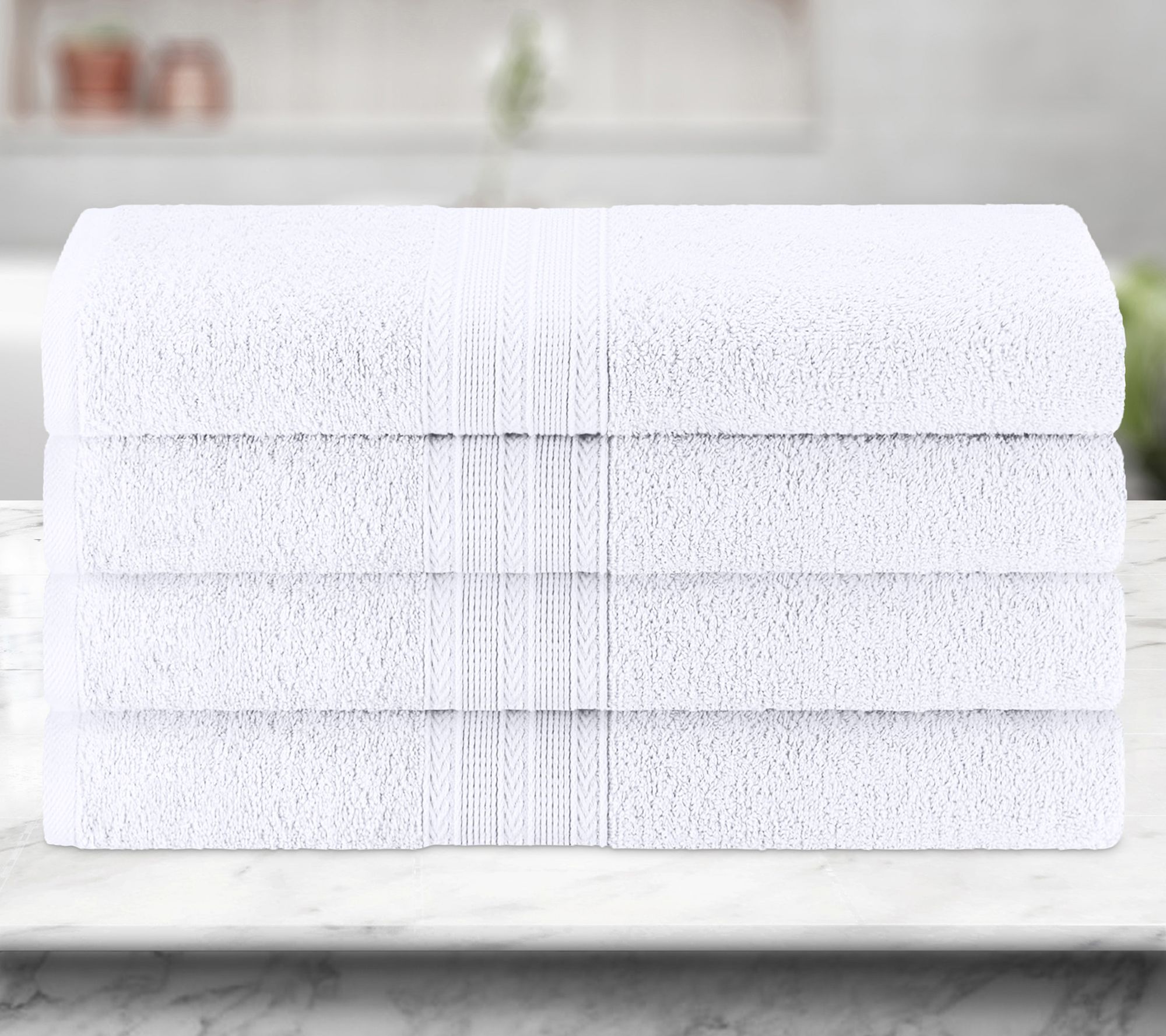 Superior Cotton 4-Piece Solid Absorbent Bath Towel Set