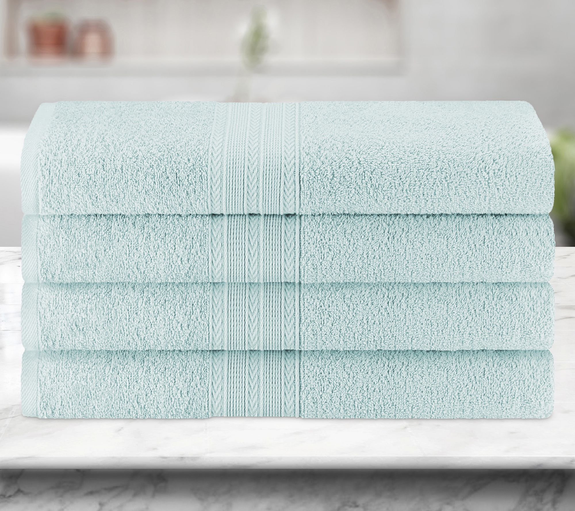 Superior Cotton 4-Piece Solid Absorbent Bath Towel Set