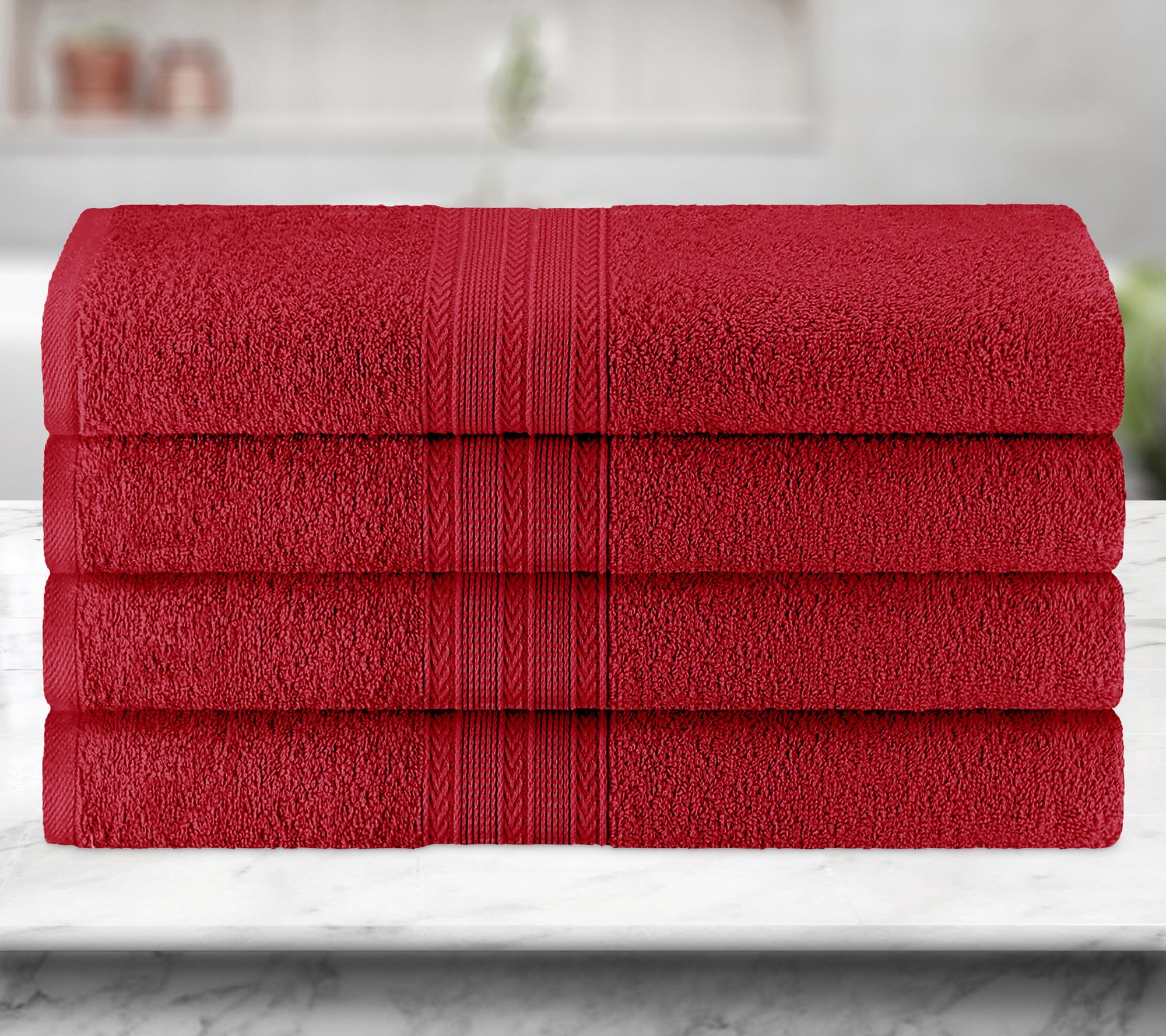 Superior Cotton 4-Piece Solid Absorbent Bath Towel Set