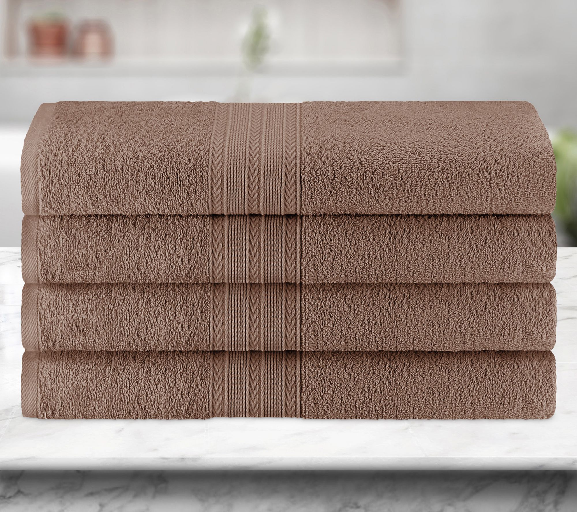 Superior Cotton 4-Piece Solid Absorbent Bath Towel Set