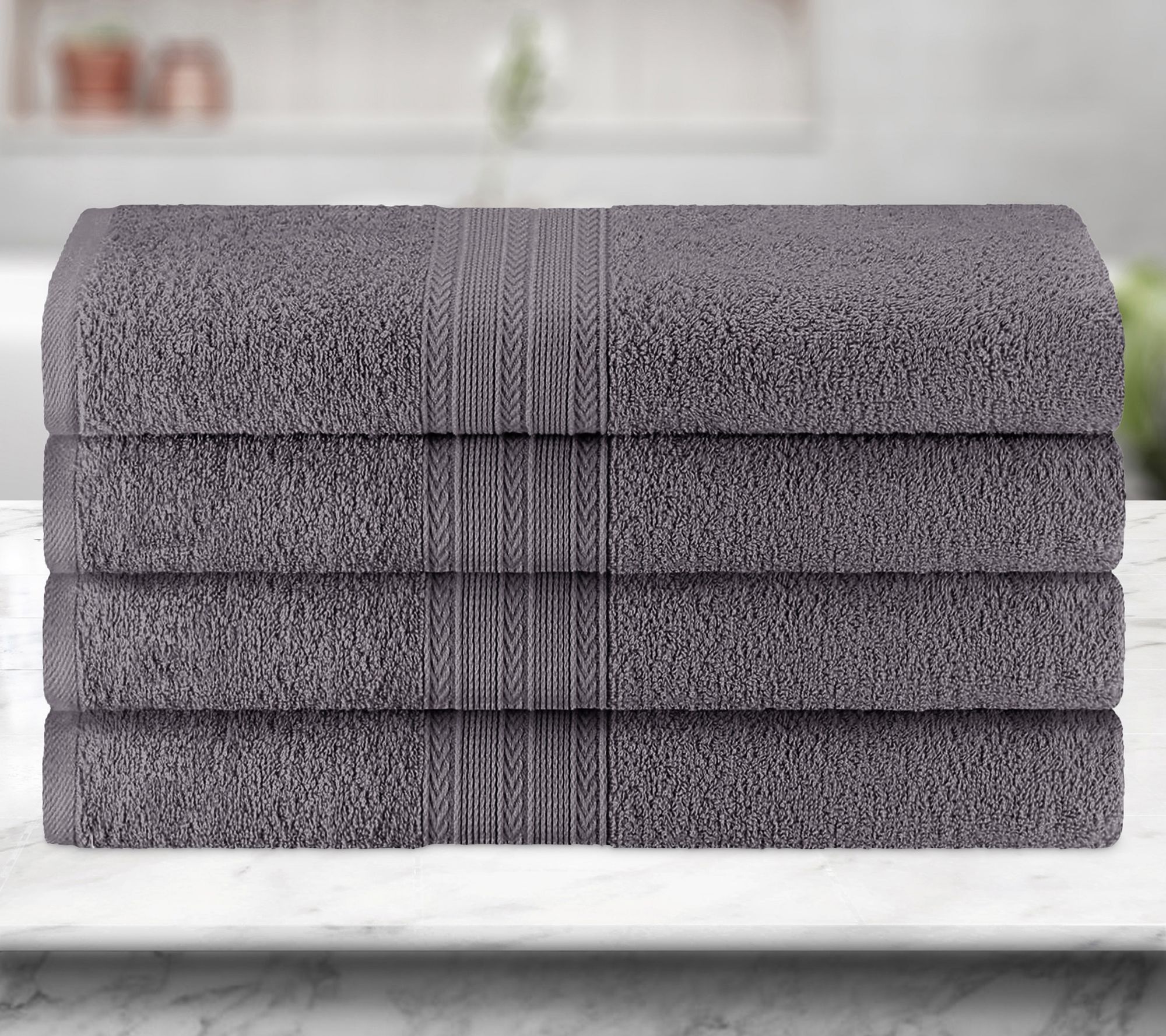Superior Cotton 4-Piece Solid Absorbent Bath Towel Set